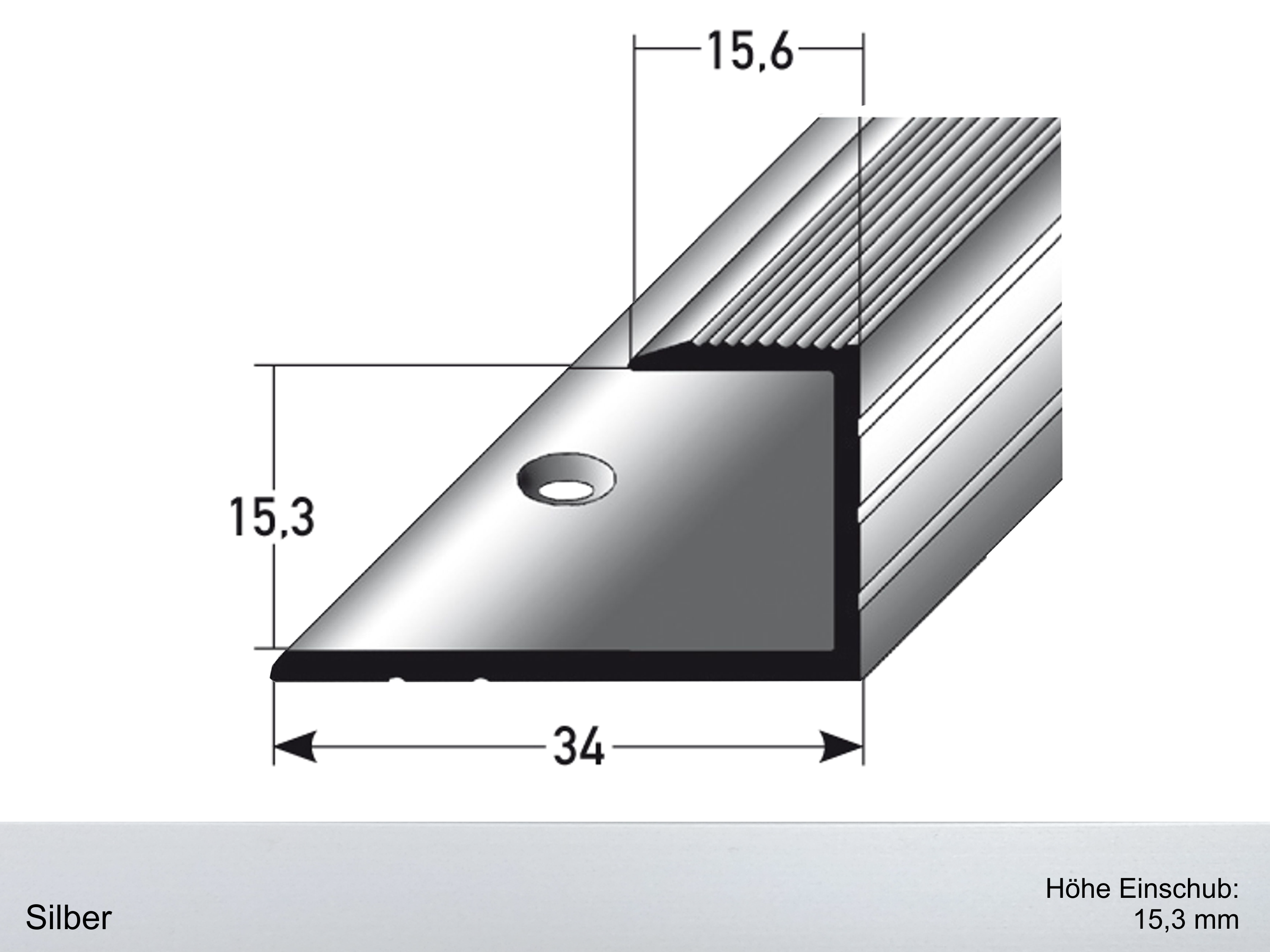 ufitec® Einschubprofile / Abschlussprofile - für Belagshöhen von 15,3 mm - Alu eloxiert