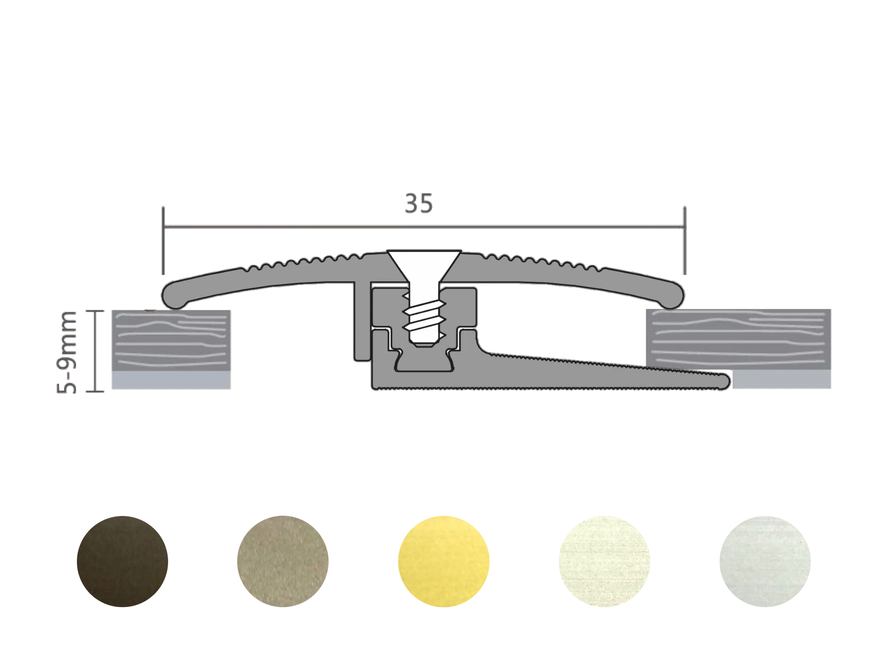 ufitec® TPL smart FLEX Übergangsprofil / Höhenanpassung für Belagshöhen von 5-9 mm