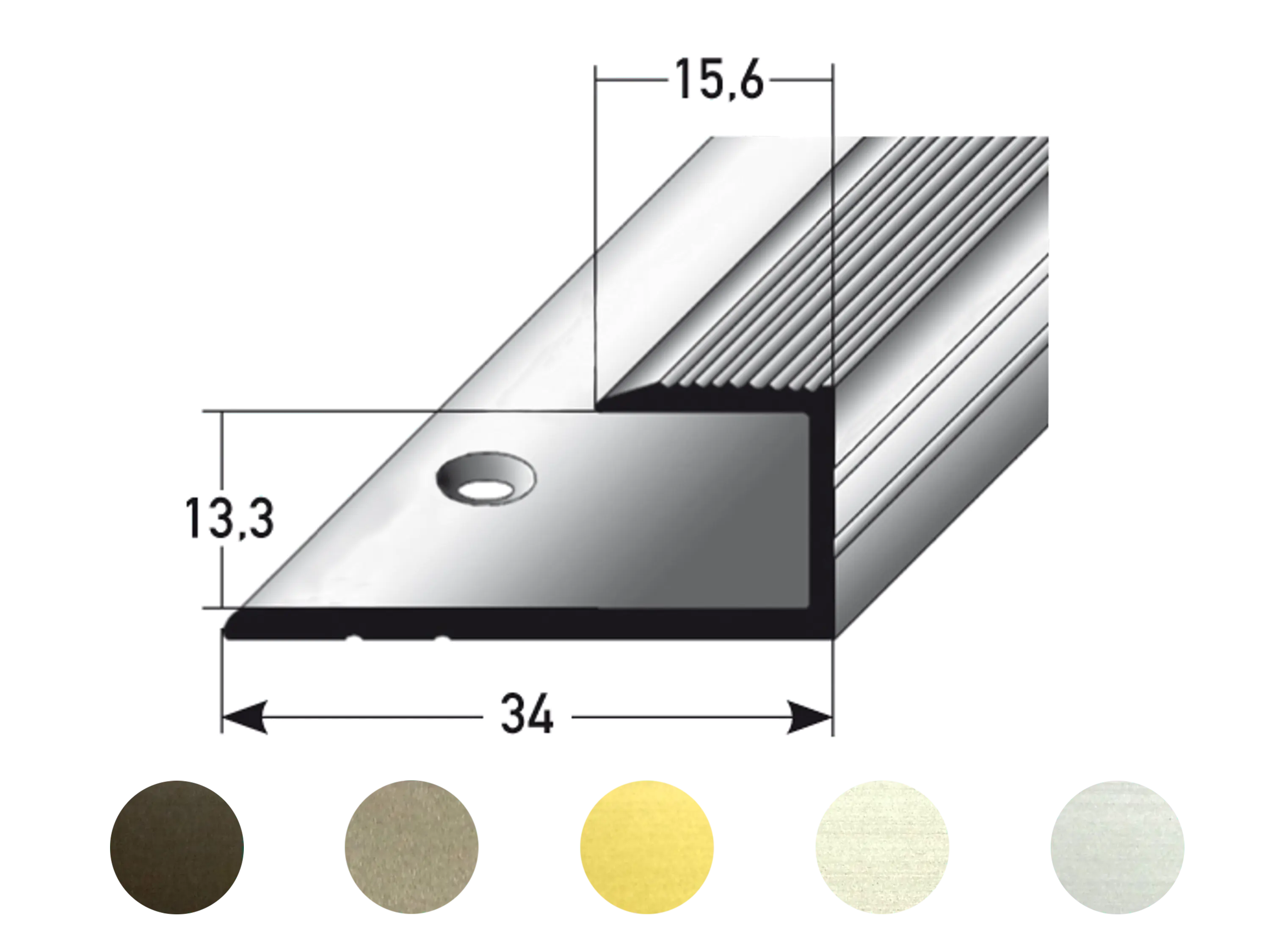 ufitec® Einschubprofile / Abschlussprofile - für Belagshöhen von 13,3 mm - Alu eloxiert