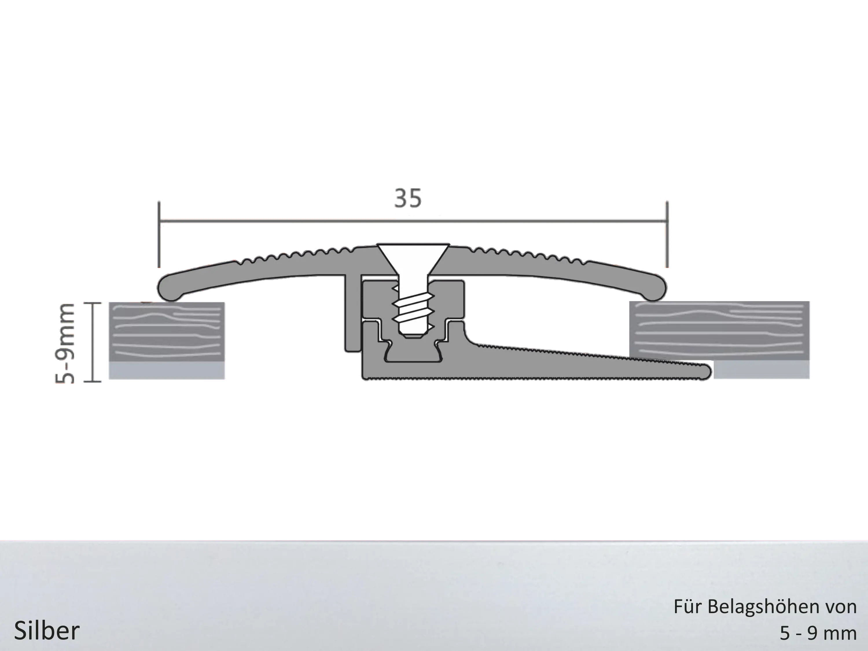 ufitec® TPL smart FLEX Übergangsprofil / Höhenanpassung für Belagshöhen von 5-9 mm