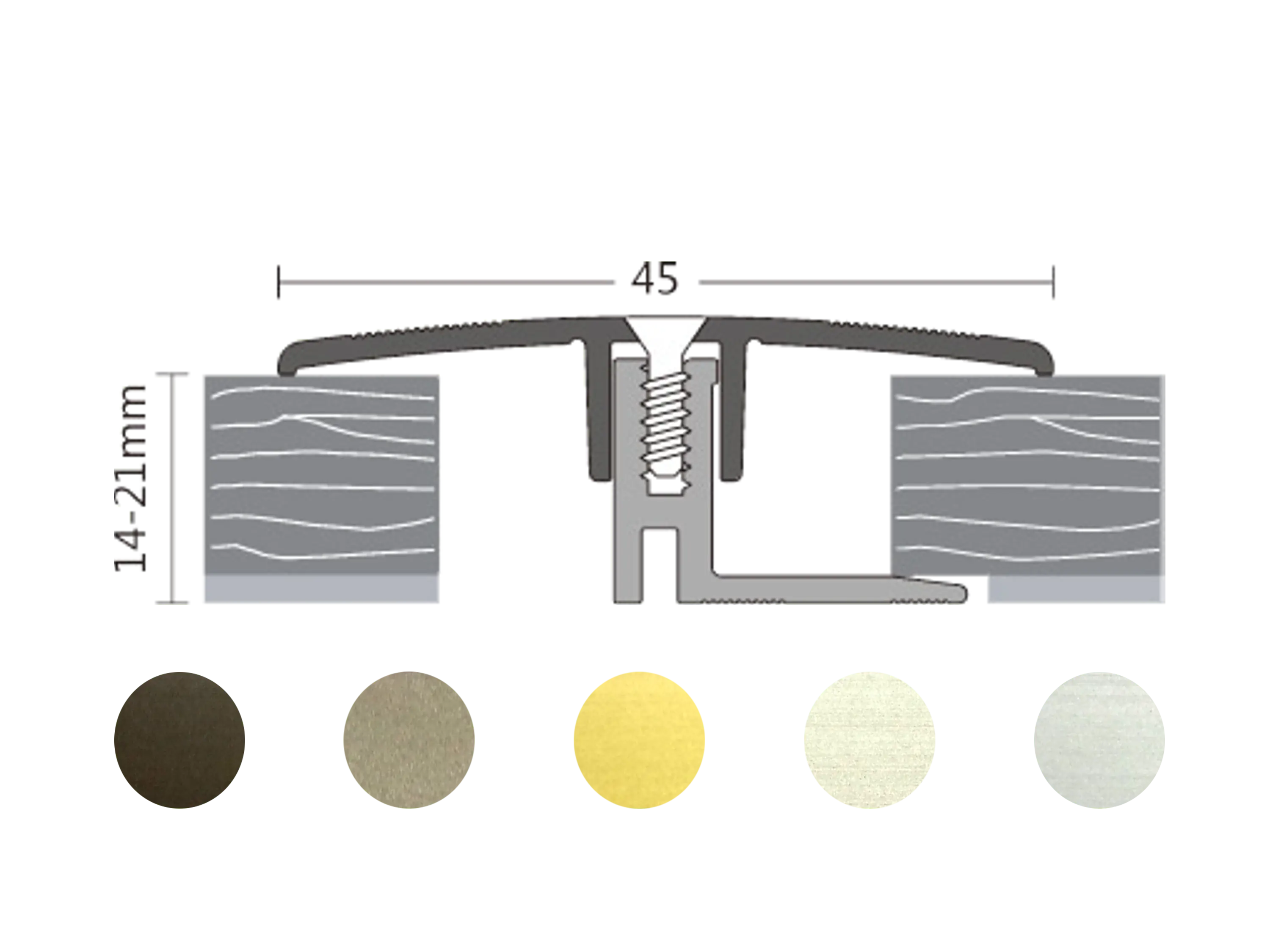 ufitec® TPL Profi max Dehnungsfugenprofil 45 mm Breit für Belagshöhen von 14-21 mm