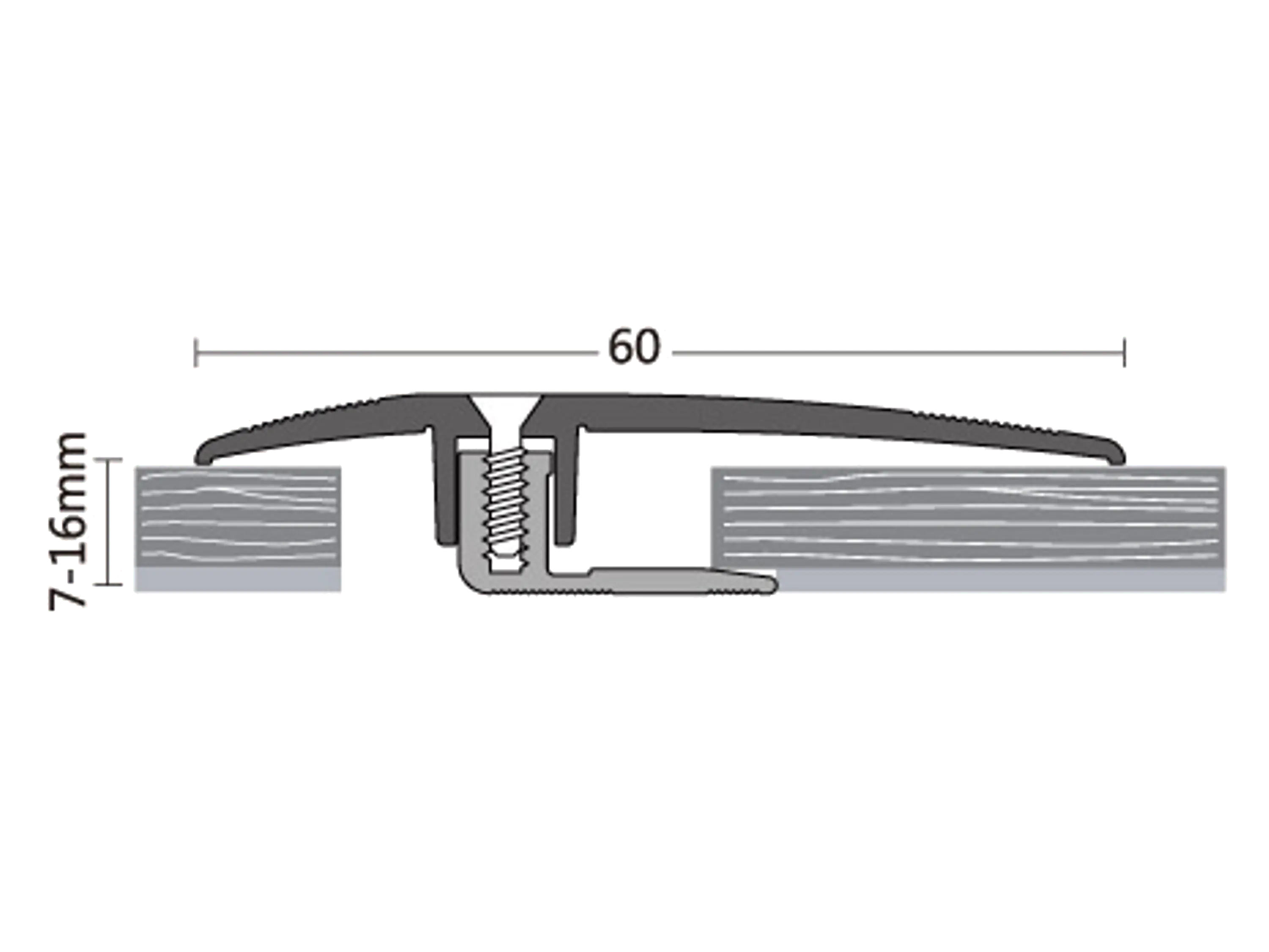 Dehnungsfugenprofil / Übergangsprofil ufitec® TPL Profi - für Belagshöhen von 7-16 mm, Breite: 60 mm