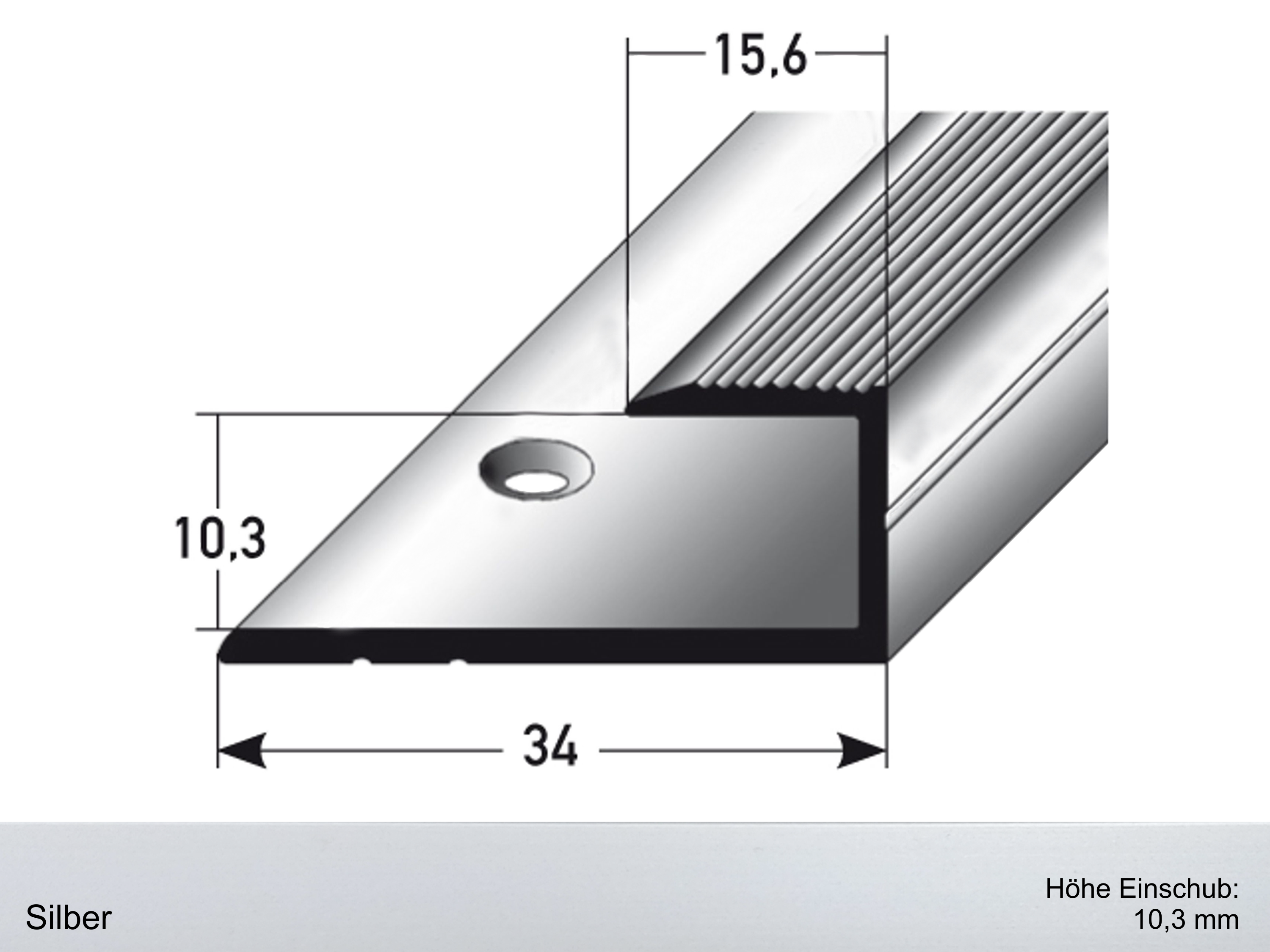 ufitec® Einschubprofile / Abschlussprofile - für Belagshöhen von 10,3 mm - Alu eloxiert