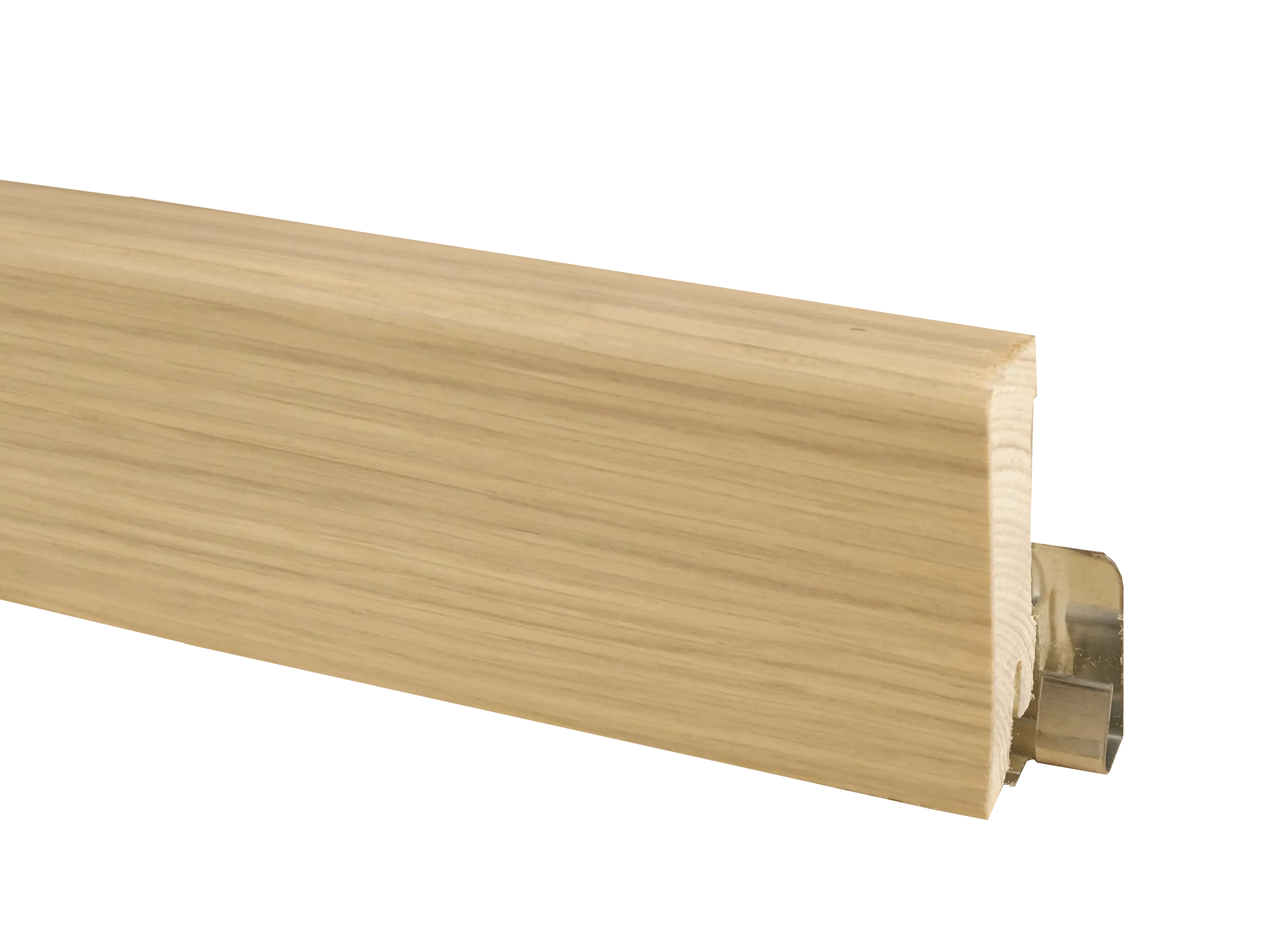 Parkettleiste Eiche leicht weiß, Holz Sockelleiste, furniert, Format: 16 x 58 mm, geölt / lackiert