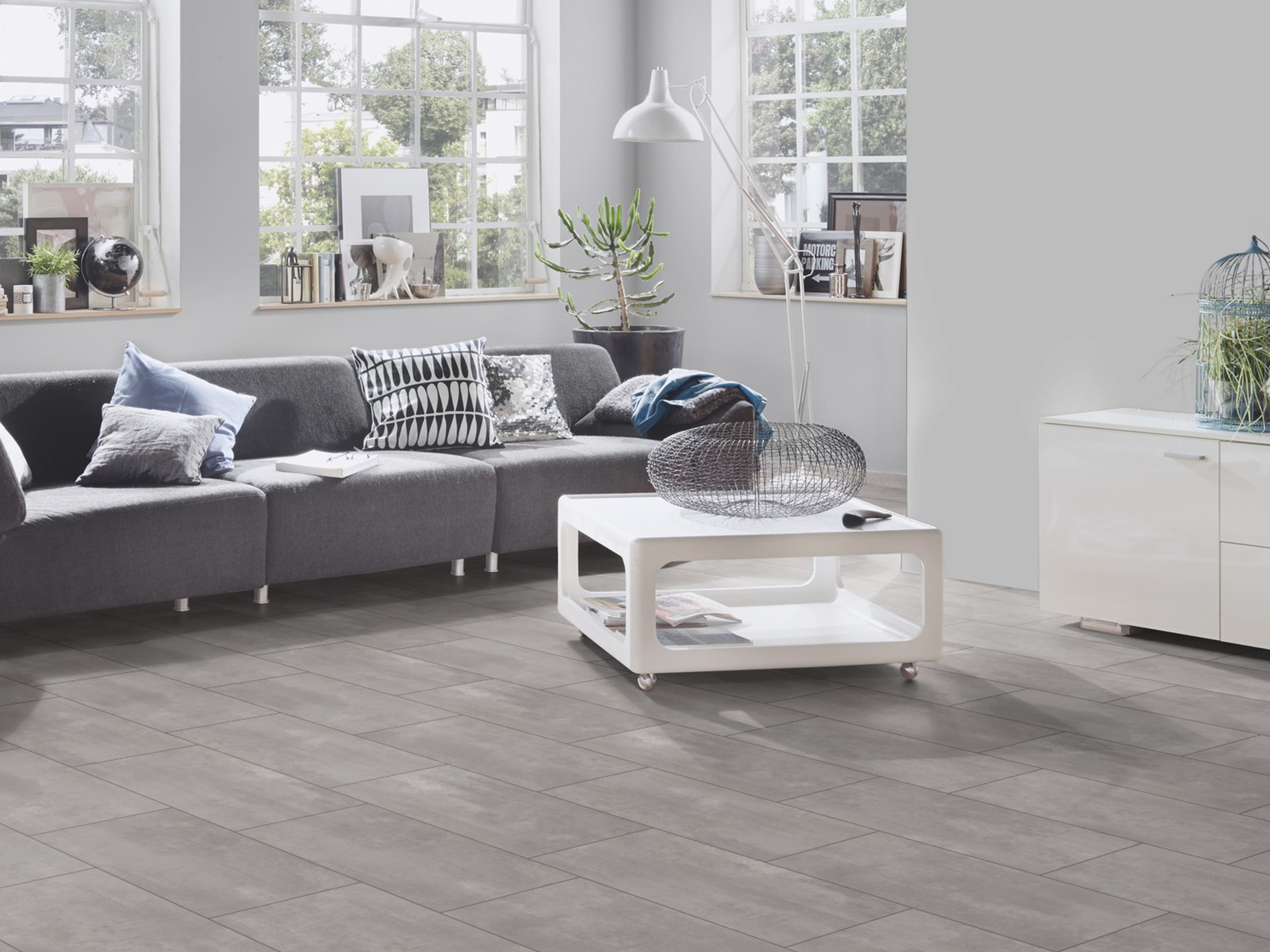 Laminatboden Pearl Grey Oxide, Fliese (AS) 4375 KronoOriginal® - Atlantic - 8 mm Stark