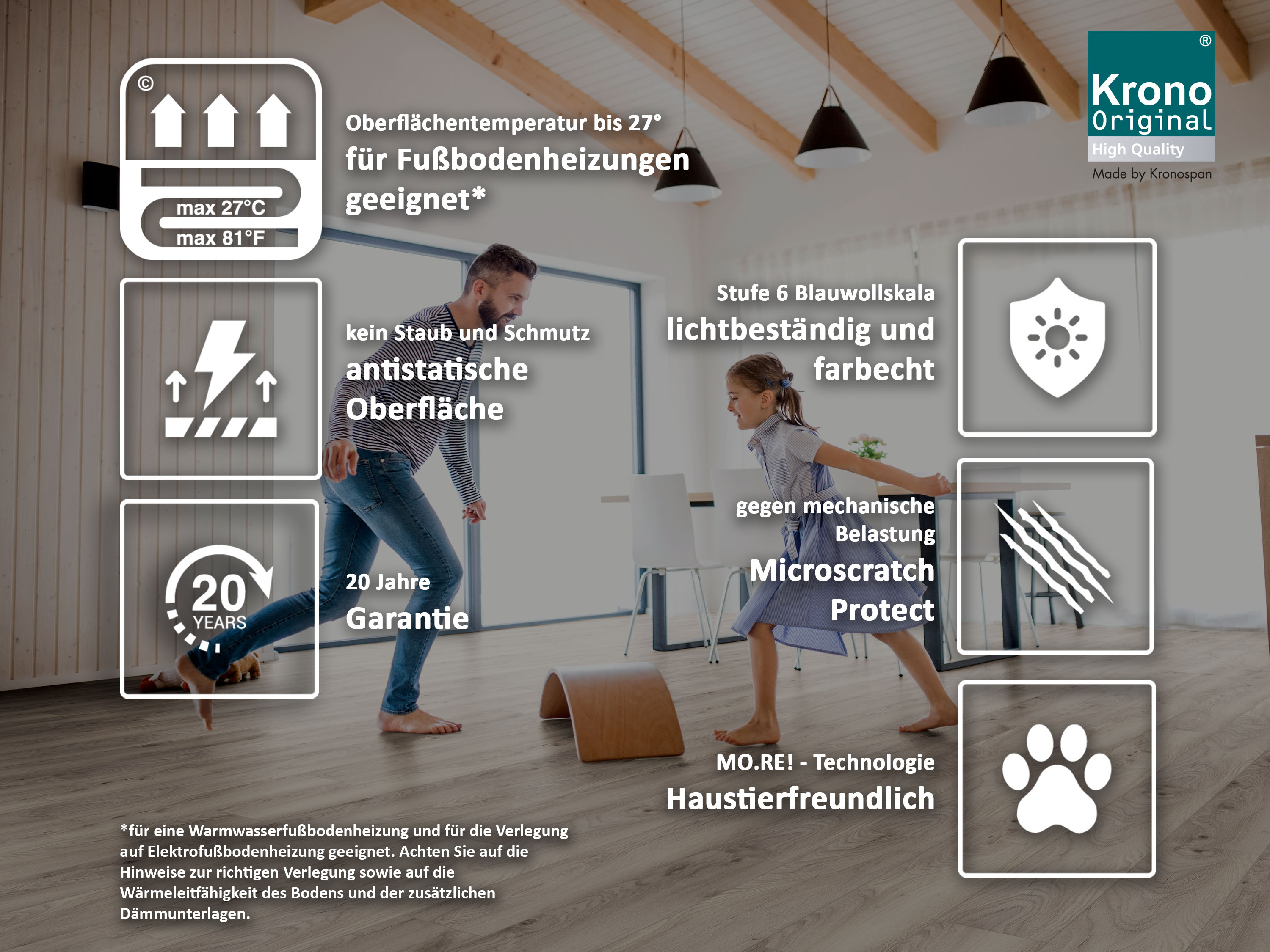 Ashland Oak K452 Organic Clever Silent 6 +1 mm integr. Trittschalldämmung mit O.R.C.A Technologie KronoOriginal®