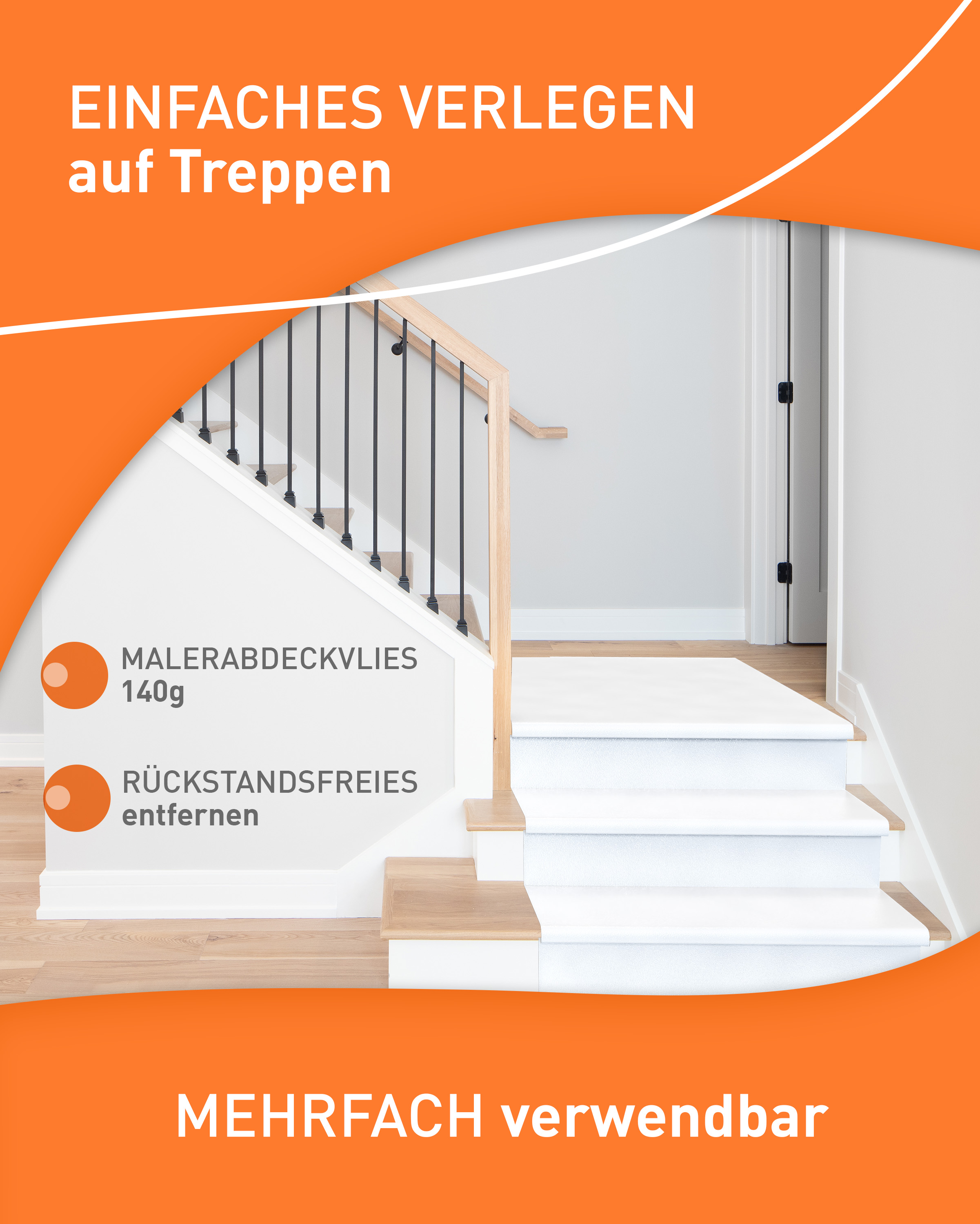 uficell® easyliner Malervlies premium Qualität, Schutzvlies, selbsthaftendes Abdeckvlies