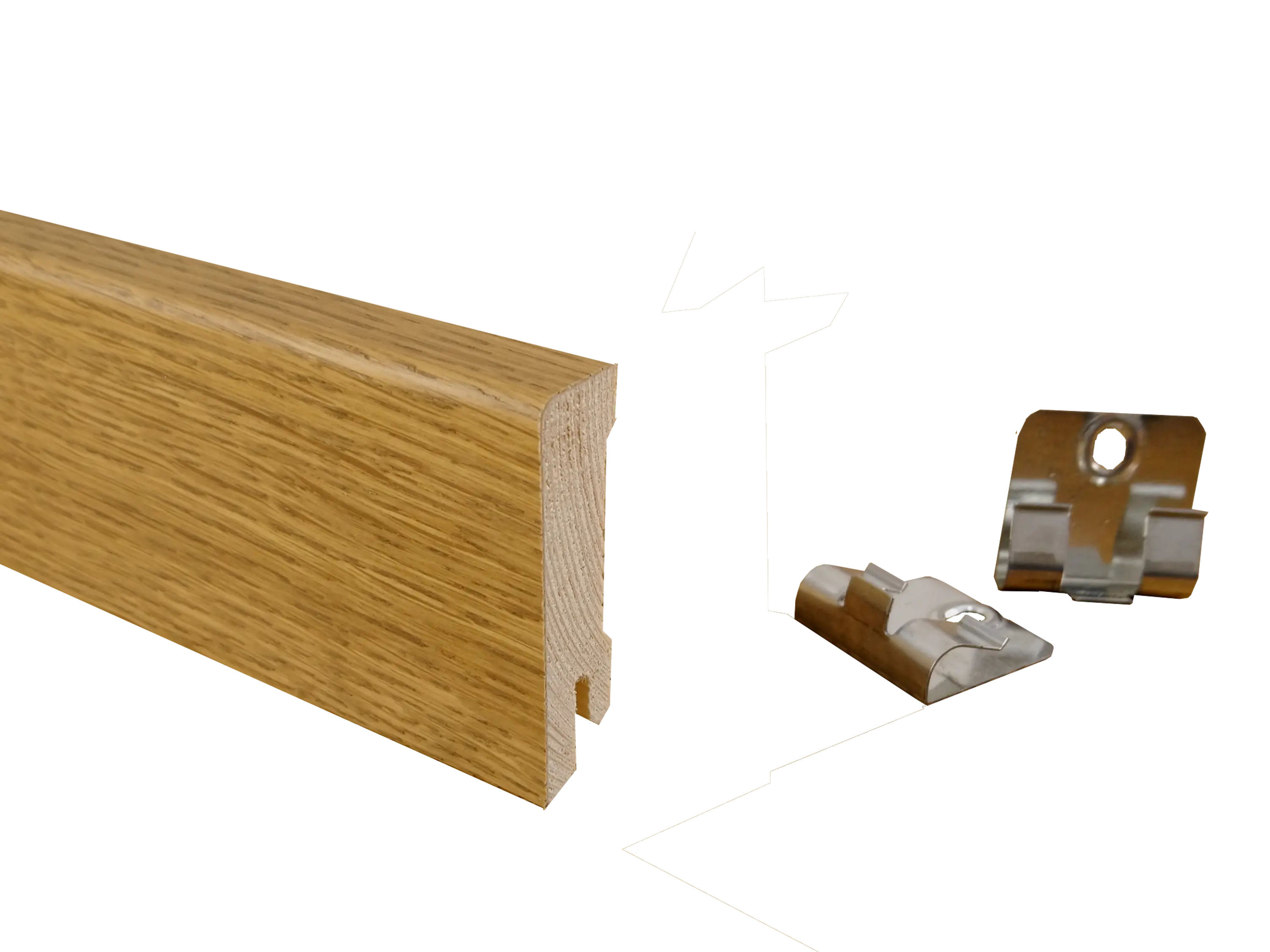 Parkettleiste Eiche angeräuchert, Holz Sockelleiste, furniert, Format: 16 x 58 mm, geölt / lackiert