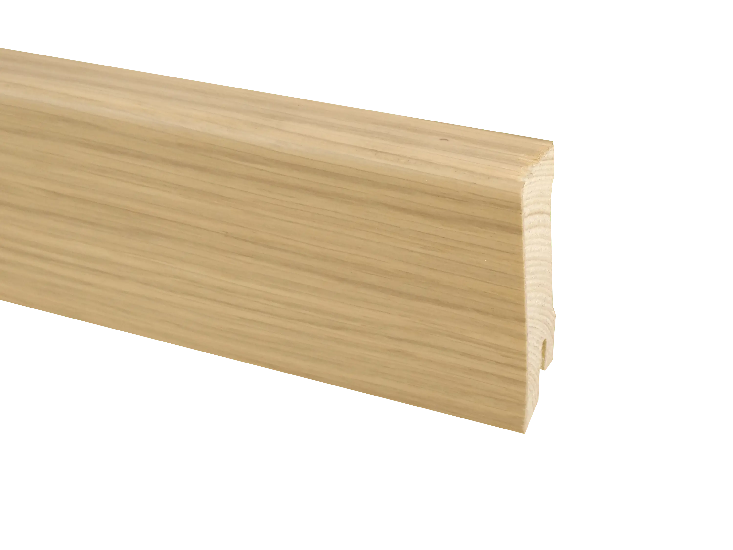 Parkettleiste Eiche leicht weiß, Holz Sockelleiste, furniert, Format: 16 x 58 mm, geölt / lackiert