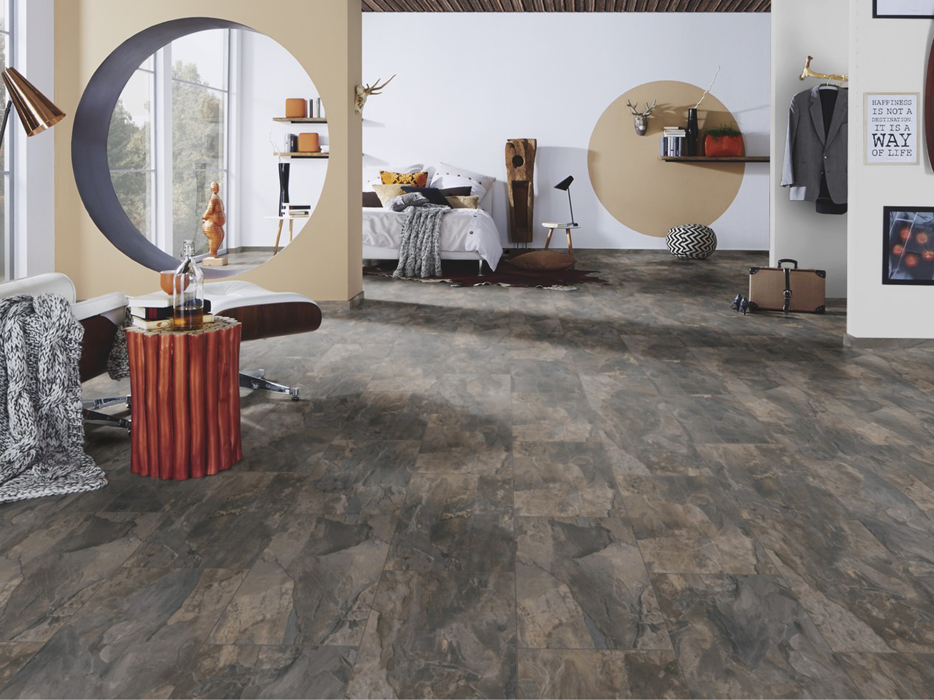 Laminatboden Pewter Slate, Fliese (OS) K388 KronoOriginal® - Atlantic - 8 mm Stark