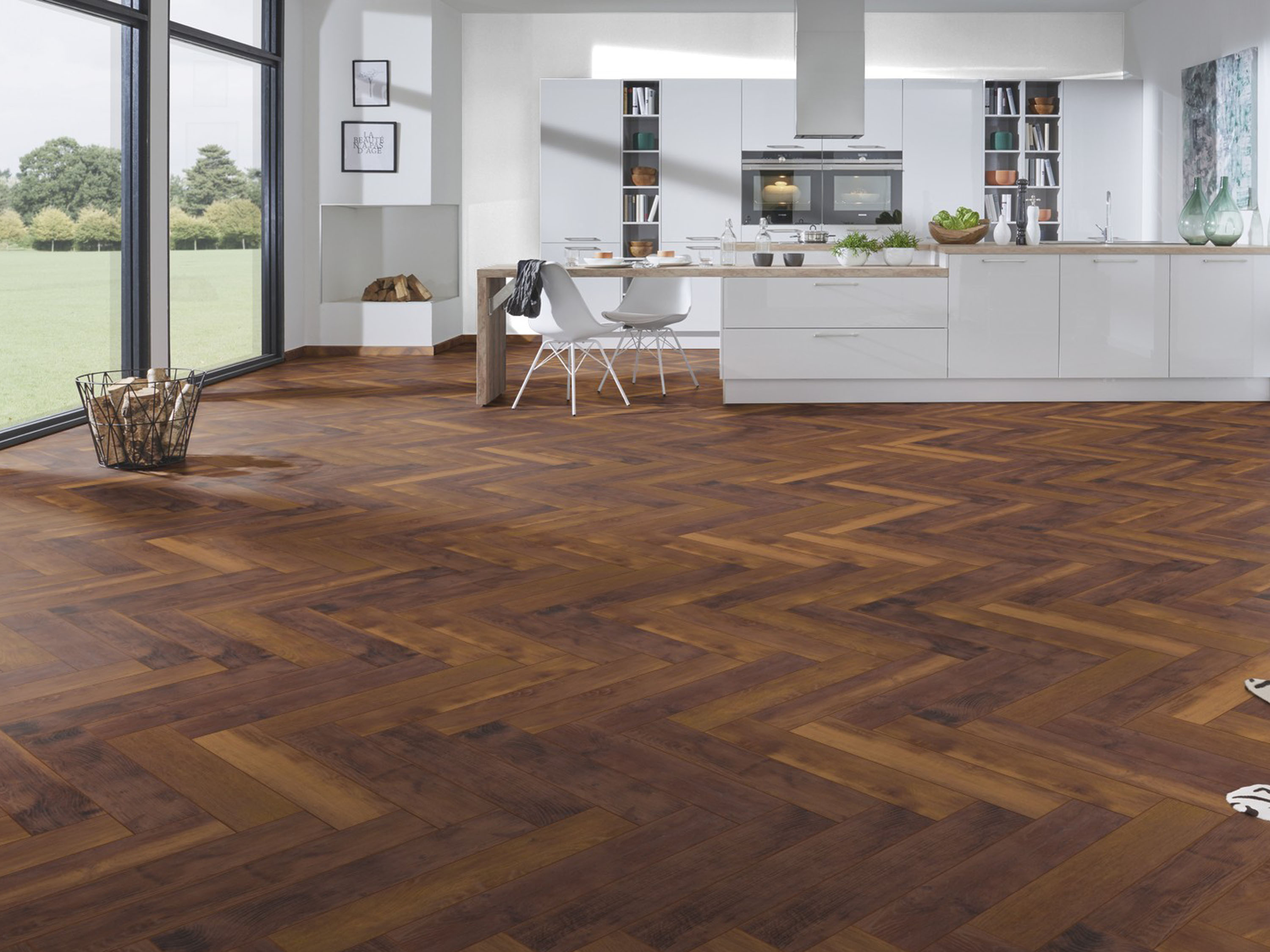 Laminatboden KronoOriginal® Herringbone - Laguna Oak K411 - 8 mm Stark - Fischgrät-Laminat