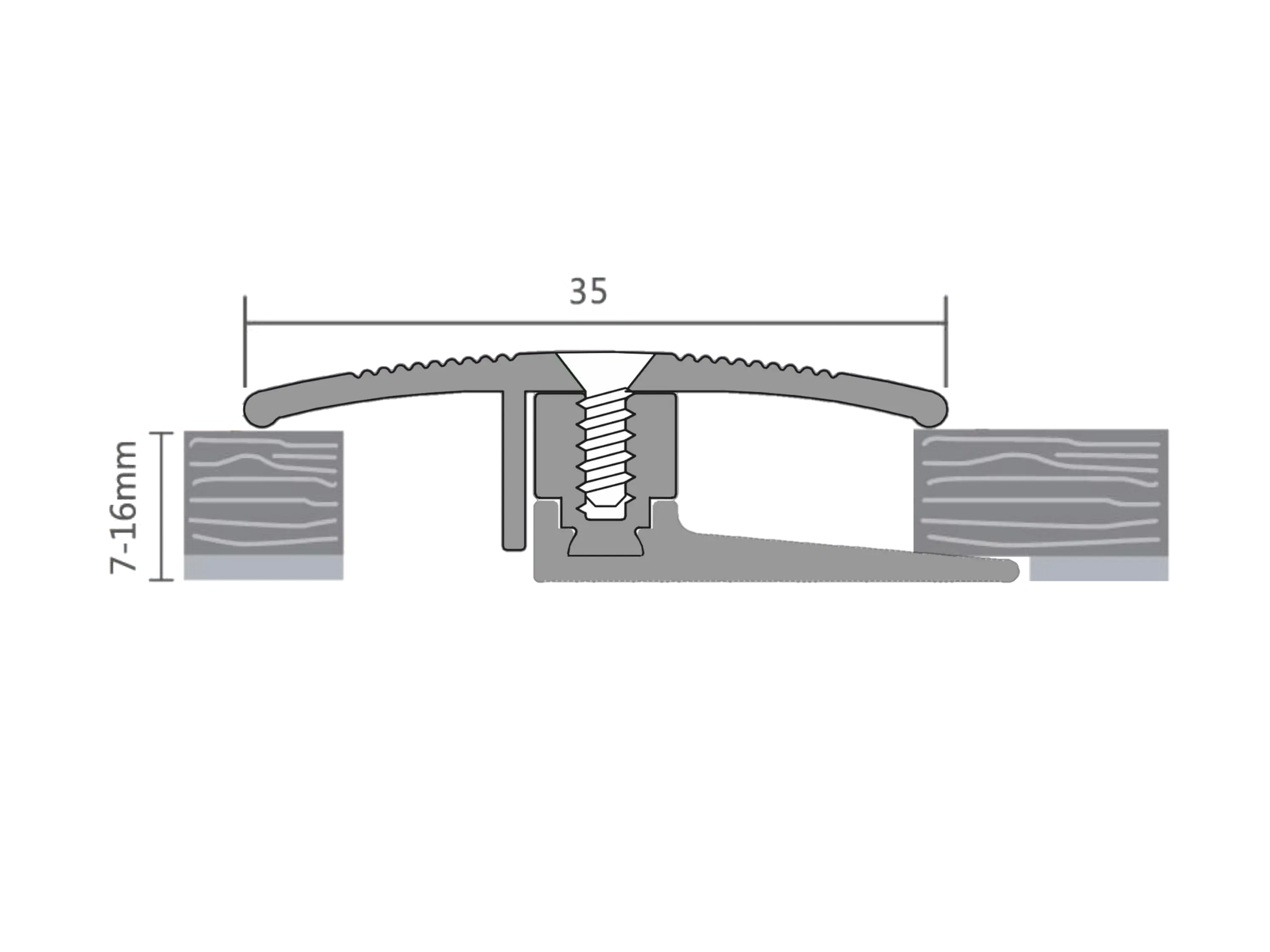 ufitec® TPL PROFI Flex Übergangsprofil / Höhenausgleich für Belagshöhen von 7-16 mm