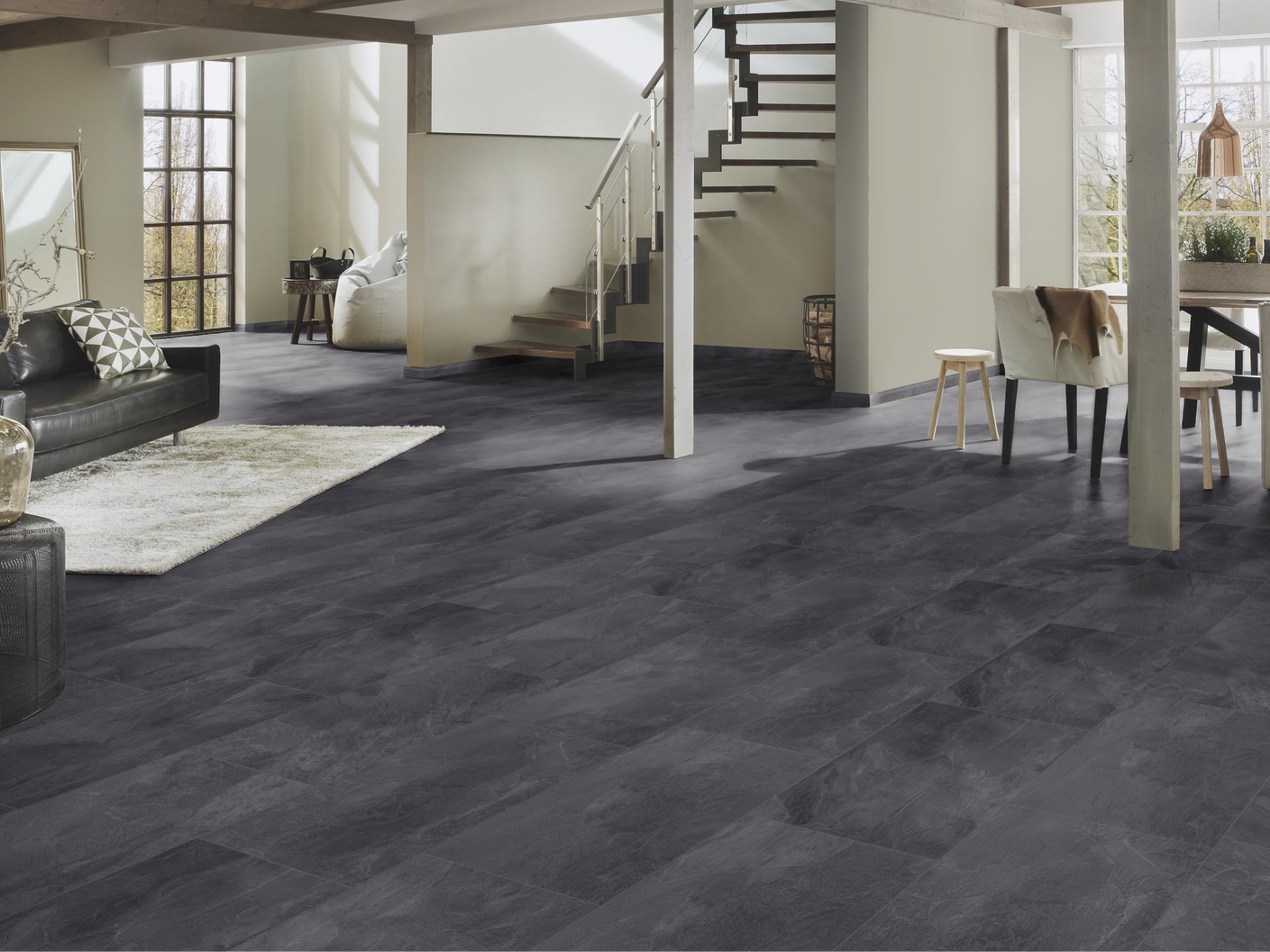 Laminatboden Nightfall Slate, Fliese (OS) K389 KronoOriginal® - Atlantic - 8 mm Stark