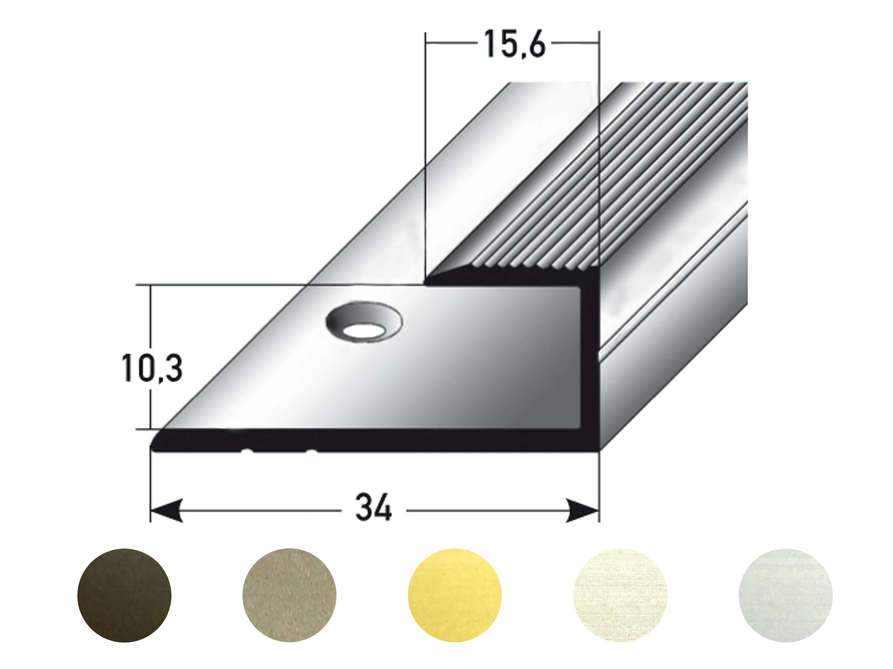 ufitec® Einschubprofile / Abschlussprofile - für Belagshöhen von 10,3 mm - Alu eloxiert