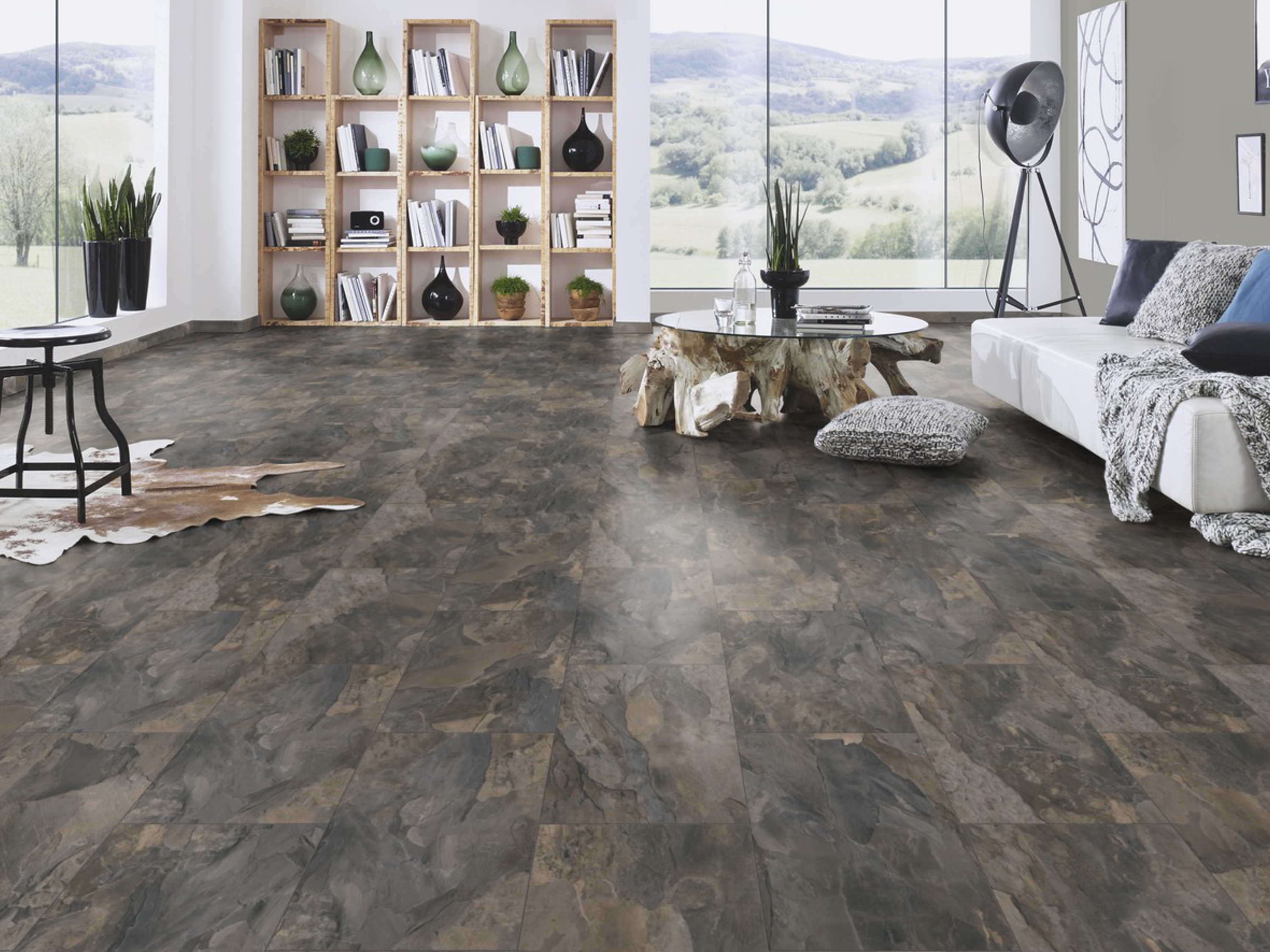 Laminatboden Pewter Slate, Fliese (OS) K388 KronoOriginal® - Atlantic - 8 mm Stark