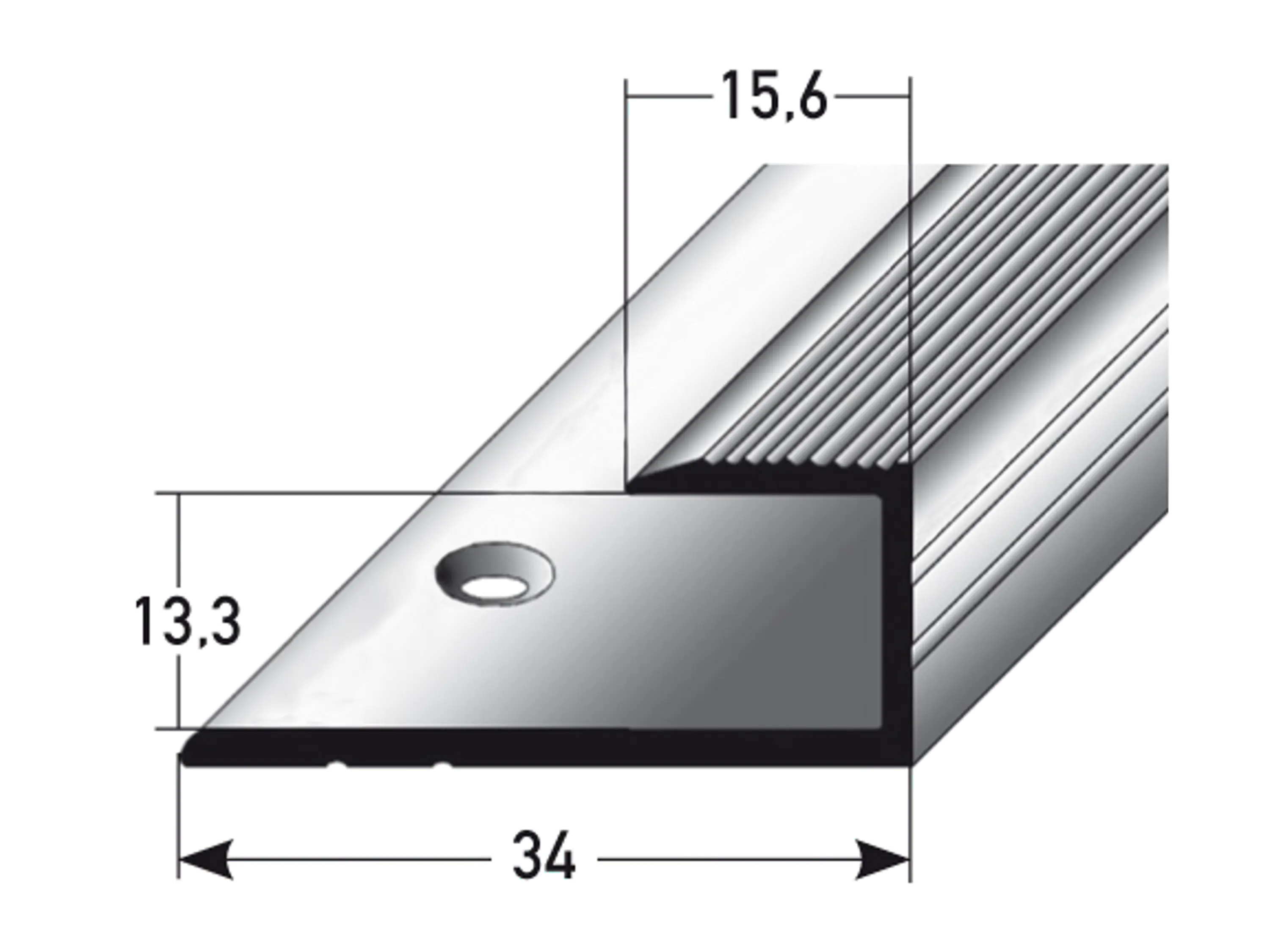 ufitec® Einschubprofile / Abschlussprofile - für Belagshöhen von 13,3 mm - Alu eloxiert