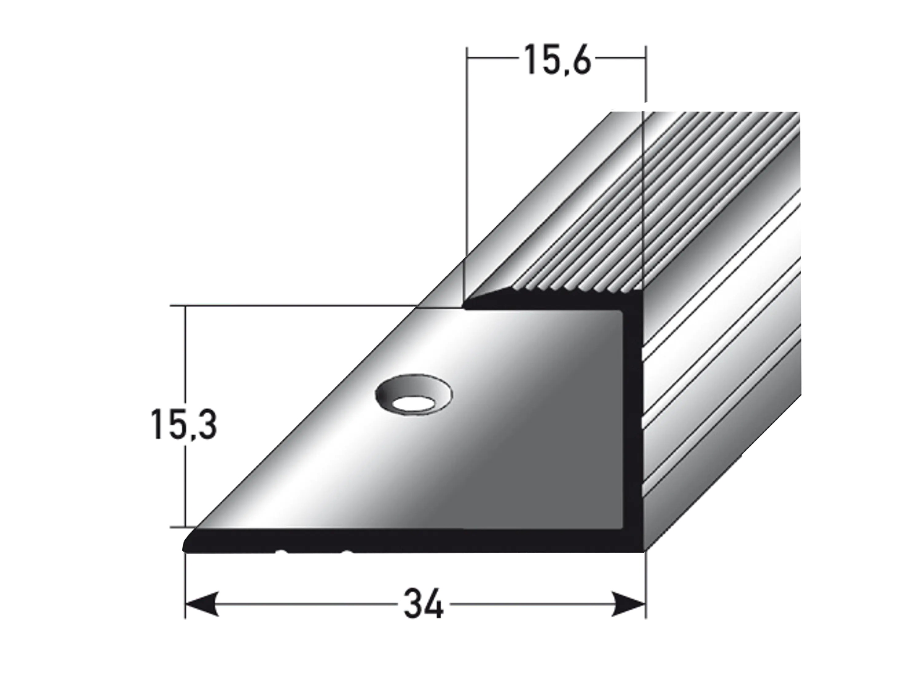 ufitec® Einschubprofile / Abschlussprofile - für Belagshöhen von 15,3 mm - Alu eloxiert