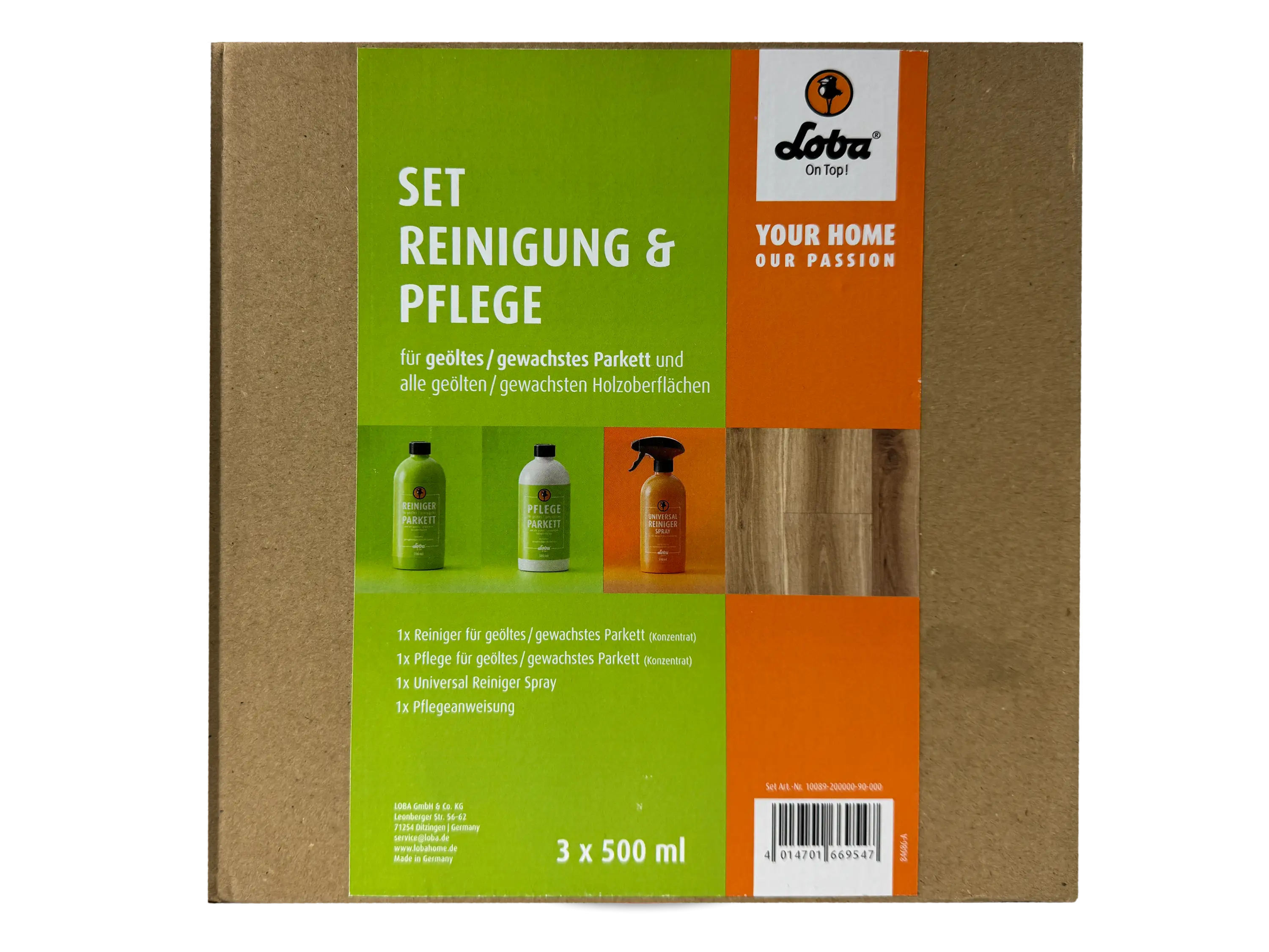 LOBAHOME Set Reinigung & Pflege für geölte / gewachste Parkettböden und Holzoberflächen