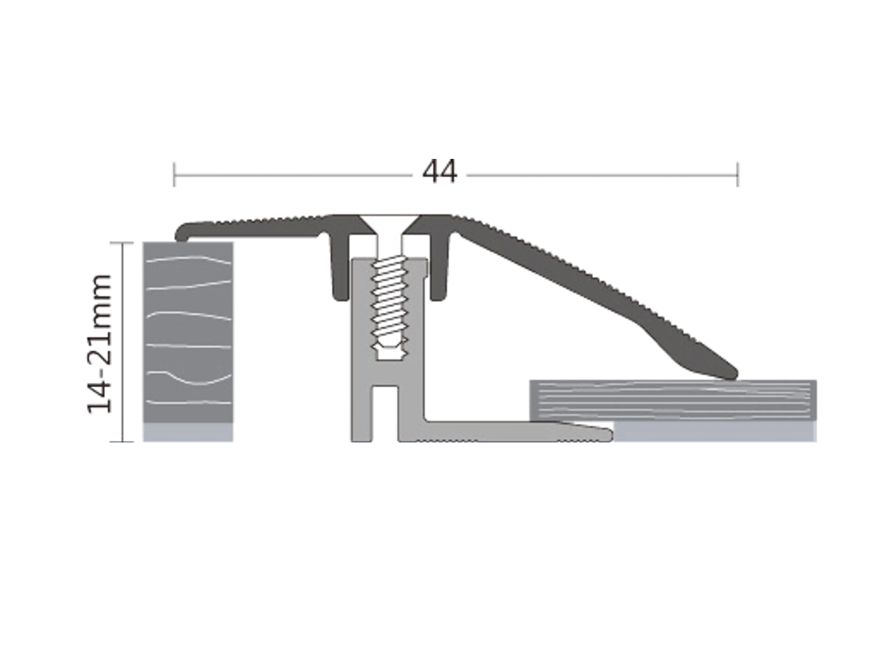 ufitec® TPL Profi max Höhenausgleichsprofil / Niveauausgleichsprofil - für Belagshöhen von 14-21 mm