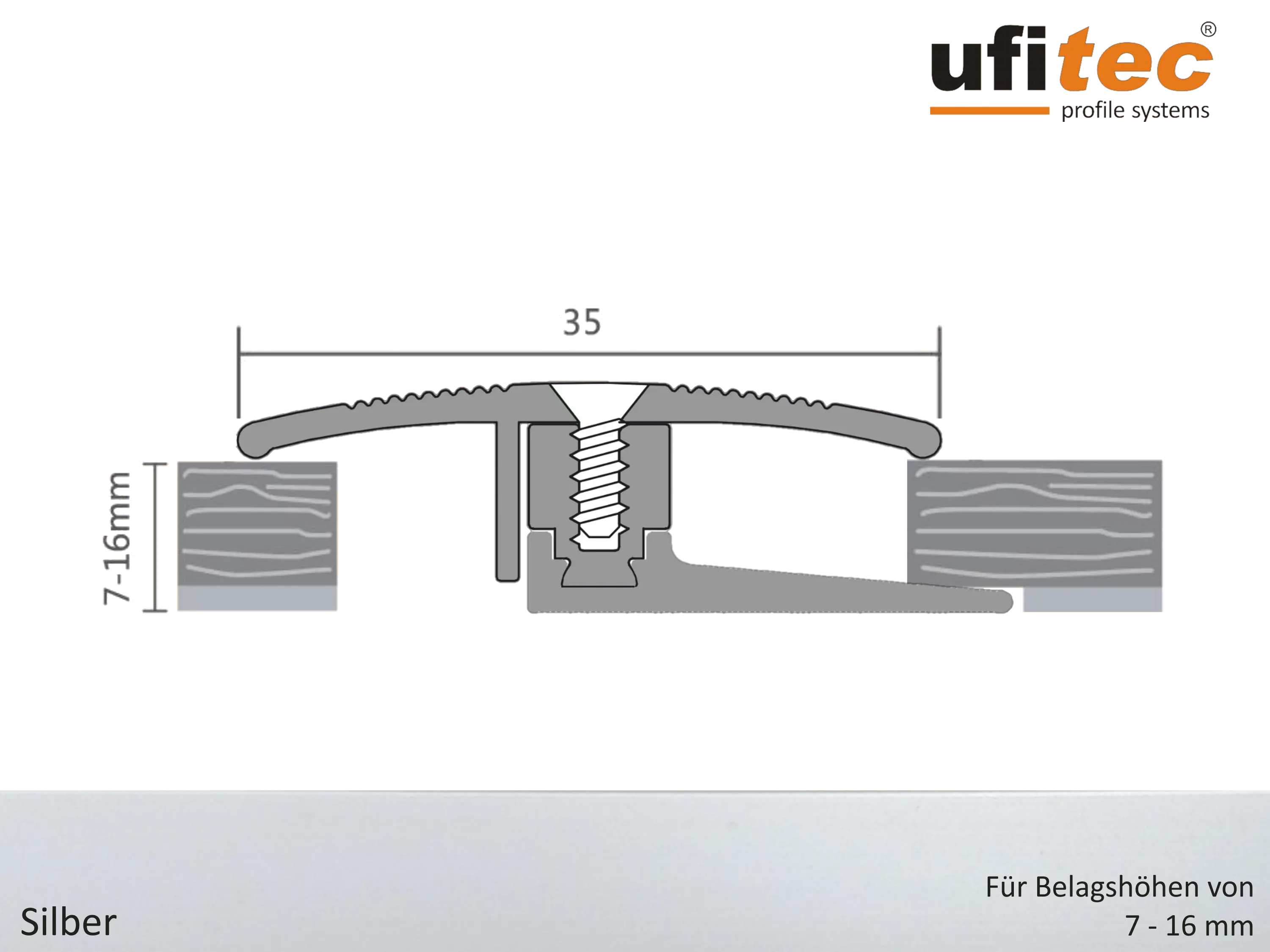 ufitec® TPL PROFI Flex Übergangsprofil / Höhenausgleich für Belagshöhen von 7-16 mm