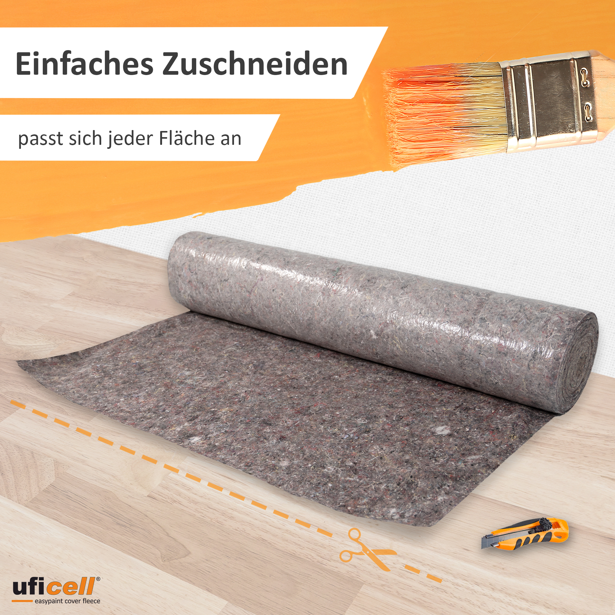 easypaint Malervlies Malerabdeckvlies premium, Schutzvlies, mit PE-Anti-Rutsch-Beschichtung 180g/m²