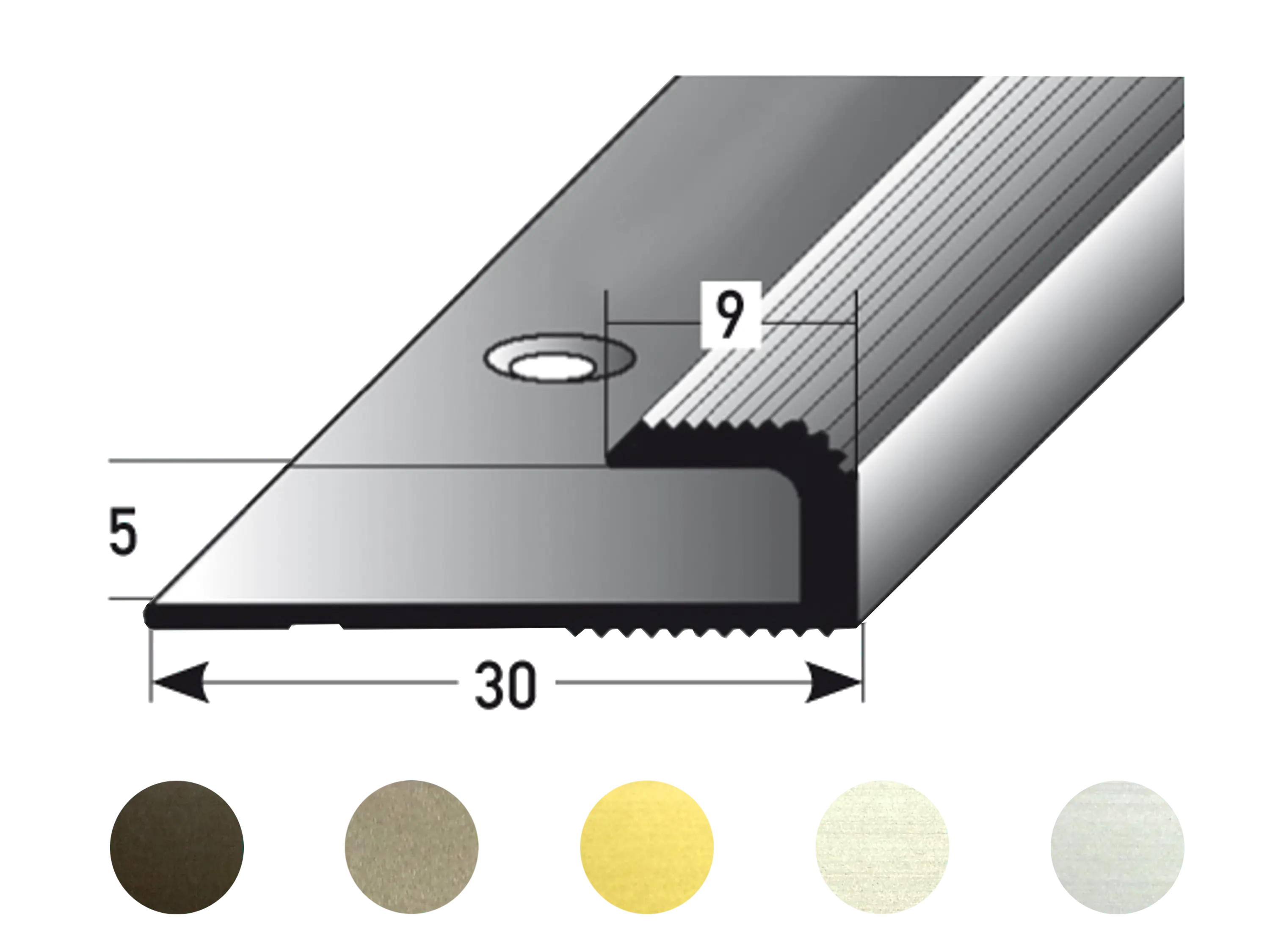 ufitec® Einschubprofile / Abschlussprofile - für Belagshöhen von 5 mm - Alu eloxiert