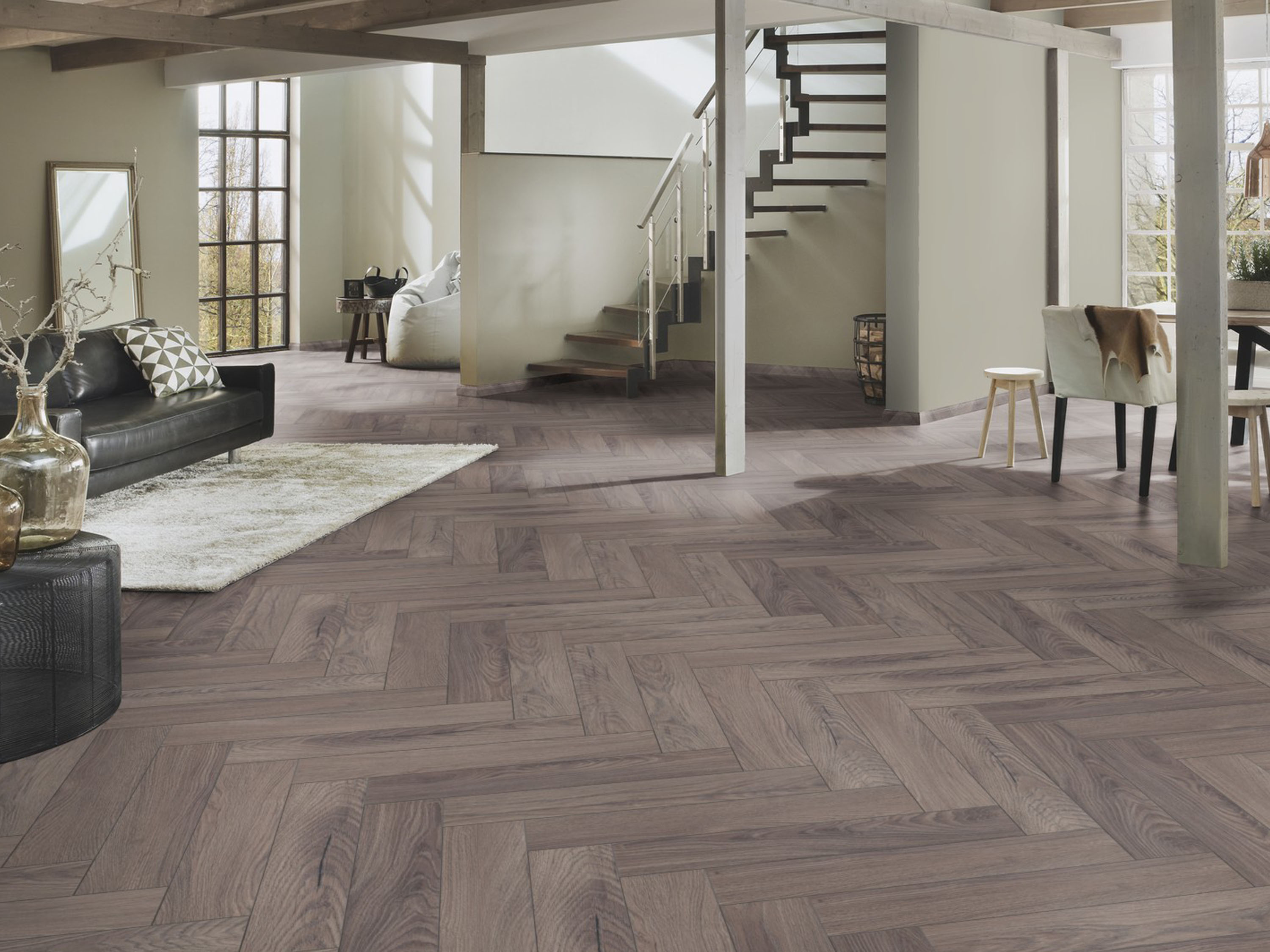 Laminatboden KronoOriginal® Herringbone - Rutherford Oak K488 - 8 mm Stark - Fischgrät-Laminat