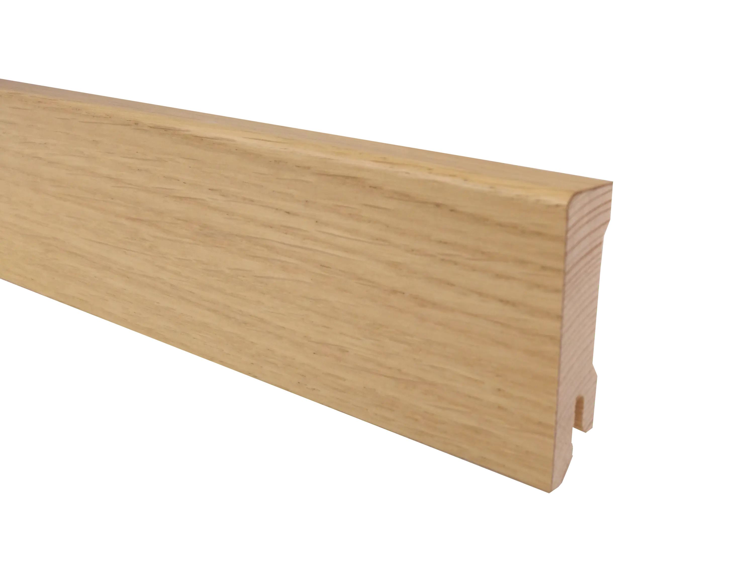 Eiche Parkettleiste, Holz Sockelleiste, furniert, Format: 16 x 58 mm, lackiert / geölt / roh