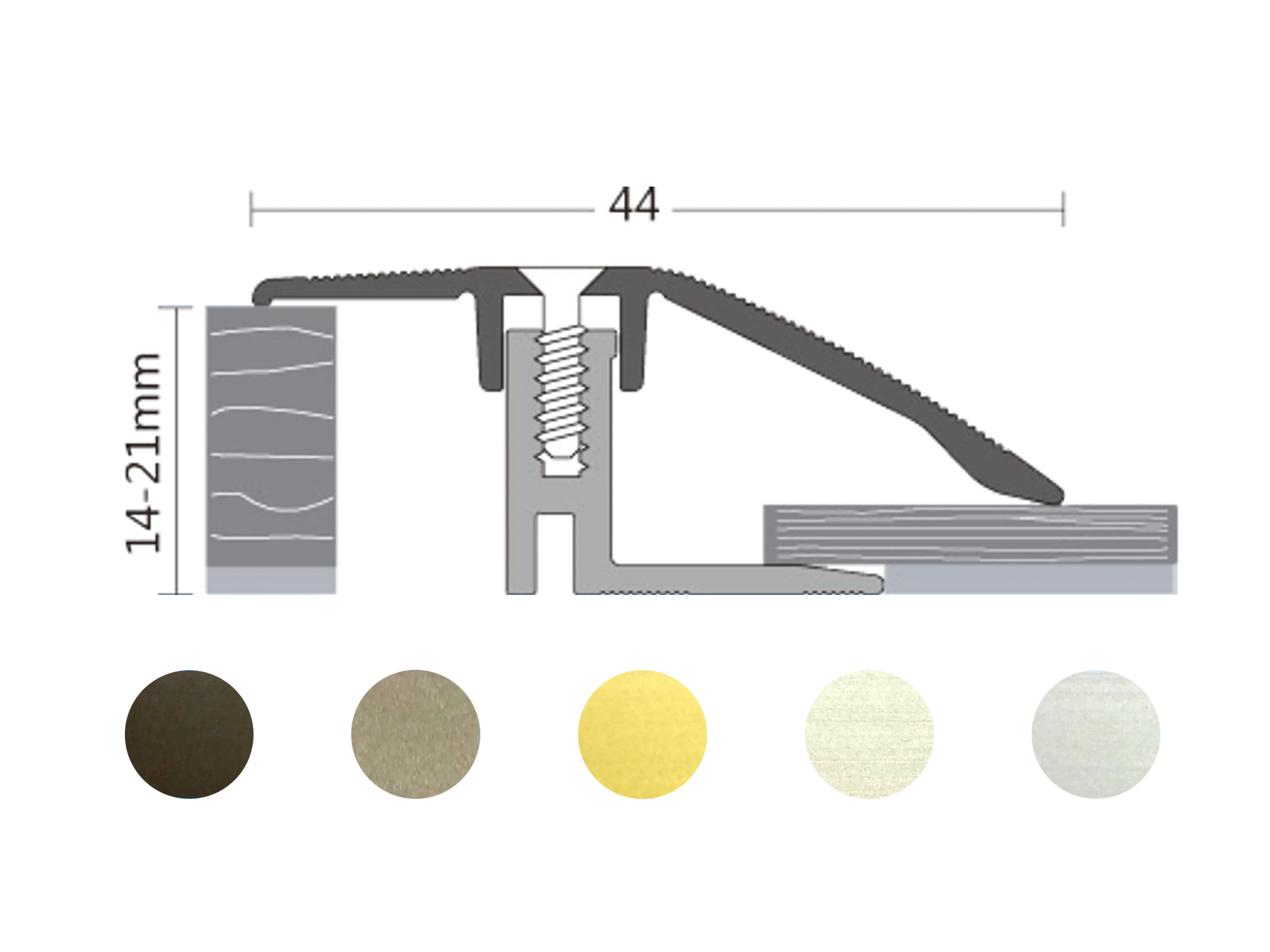 ufitec® TPL Profi max Höhenausgleichsprofil / Niveauausgleichsprofil - für Belagshöhen von 14-21 mm