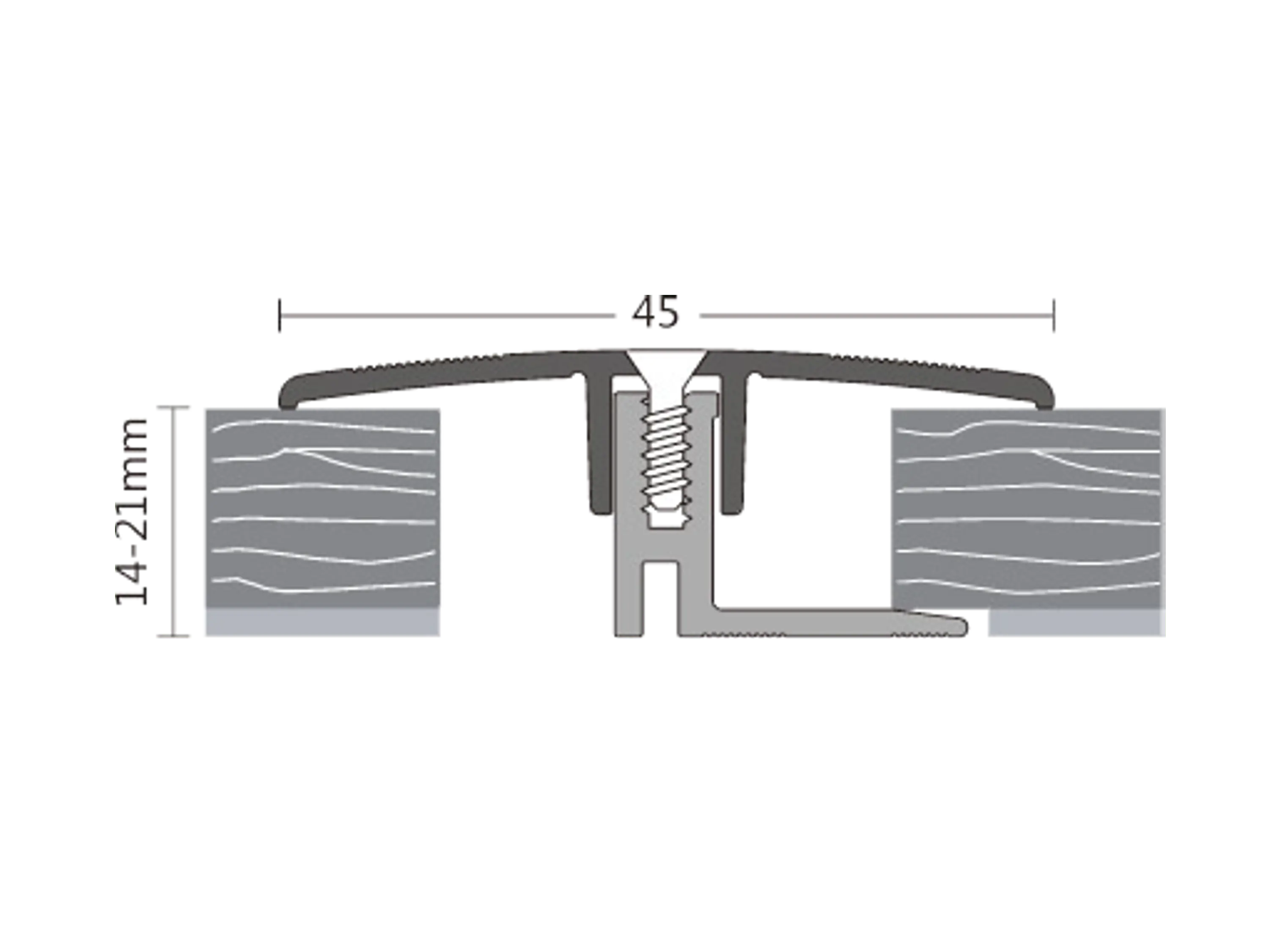 ufitec® TPL Profi max Dehnungsfugenprofil 45 mm Breit für Belagshöhen von 14-21 mm