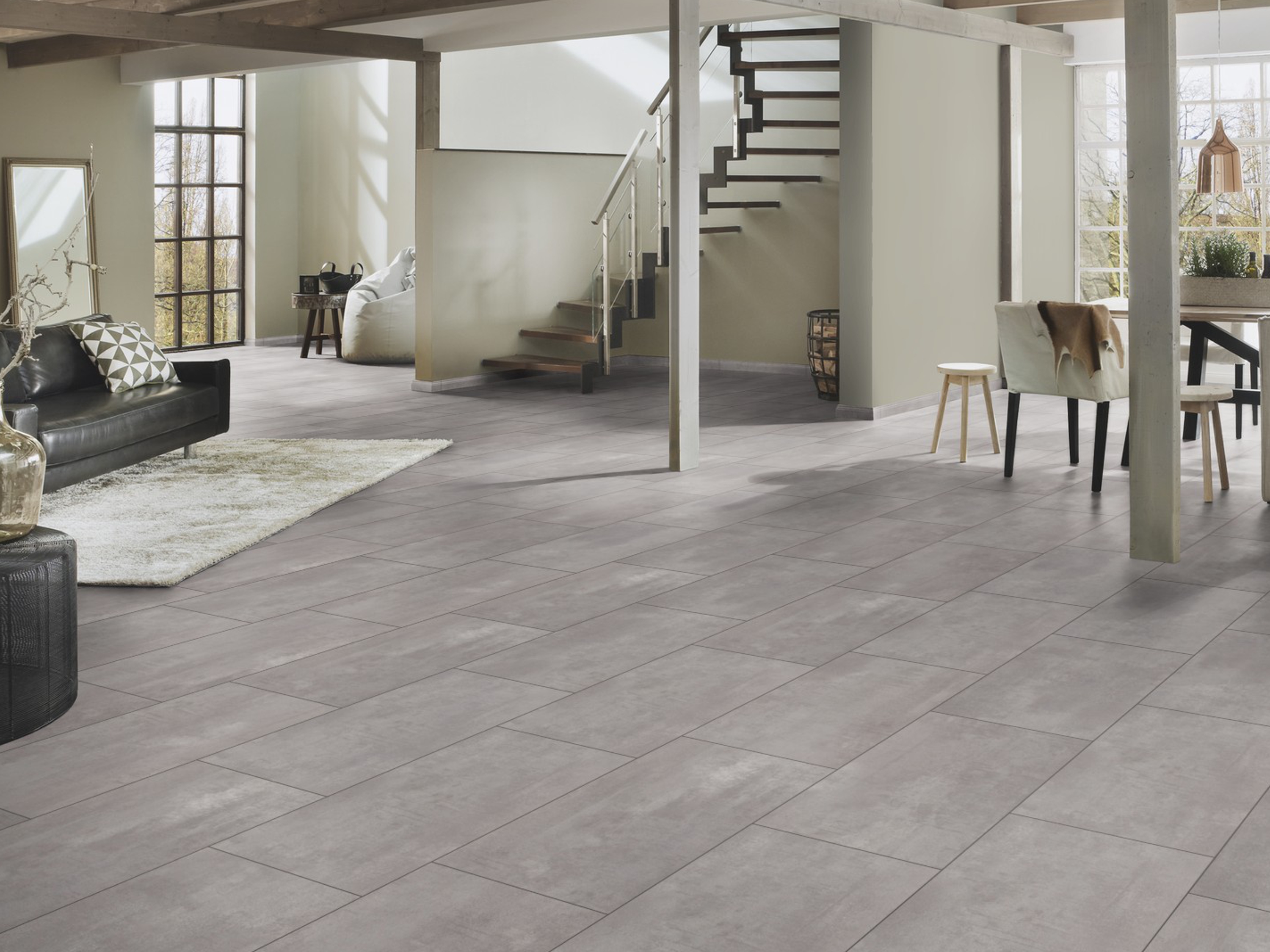 Laminatboden Pearl Grey Oxide, Fliese (AS) 4375 KronoOriginal® - Atlantic - 8 mm Stark