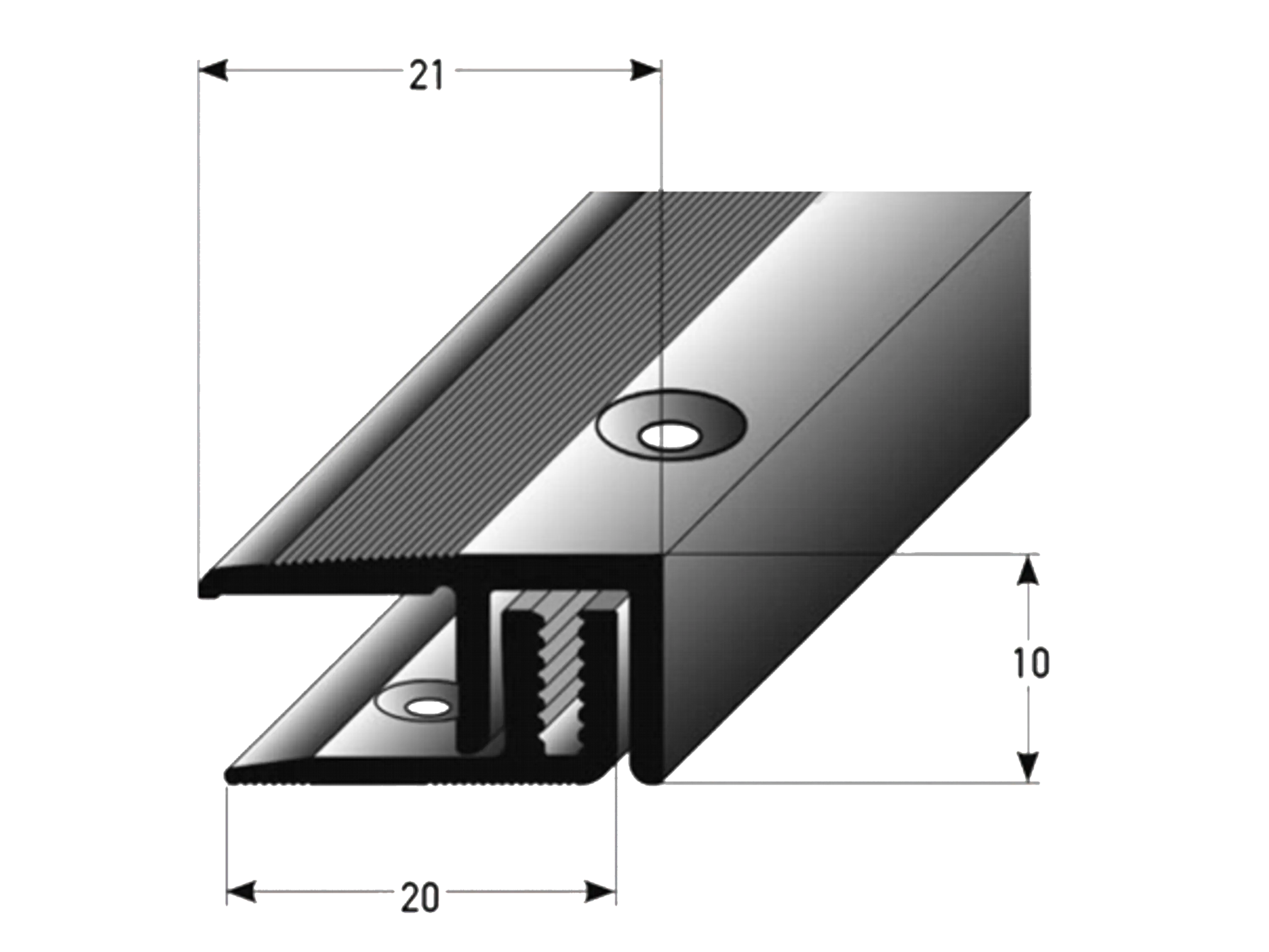 Abschlussprofil ufitec® TPL-PROFI Laminat- und Parkettprofil für Belagshöhen von 7-16 mm