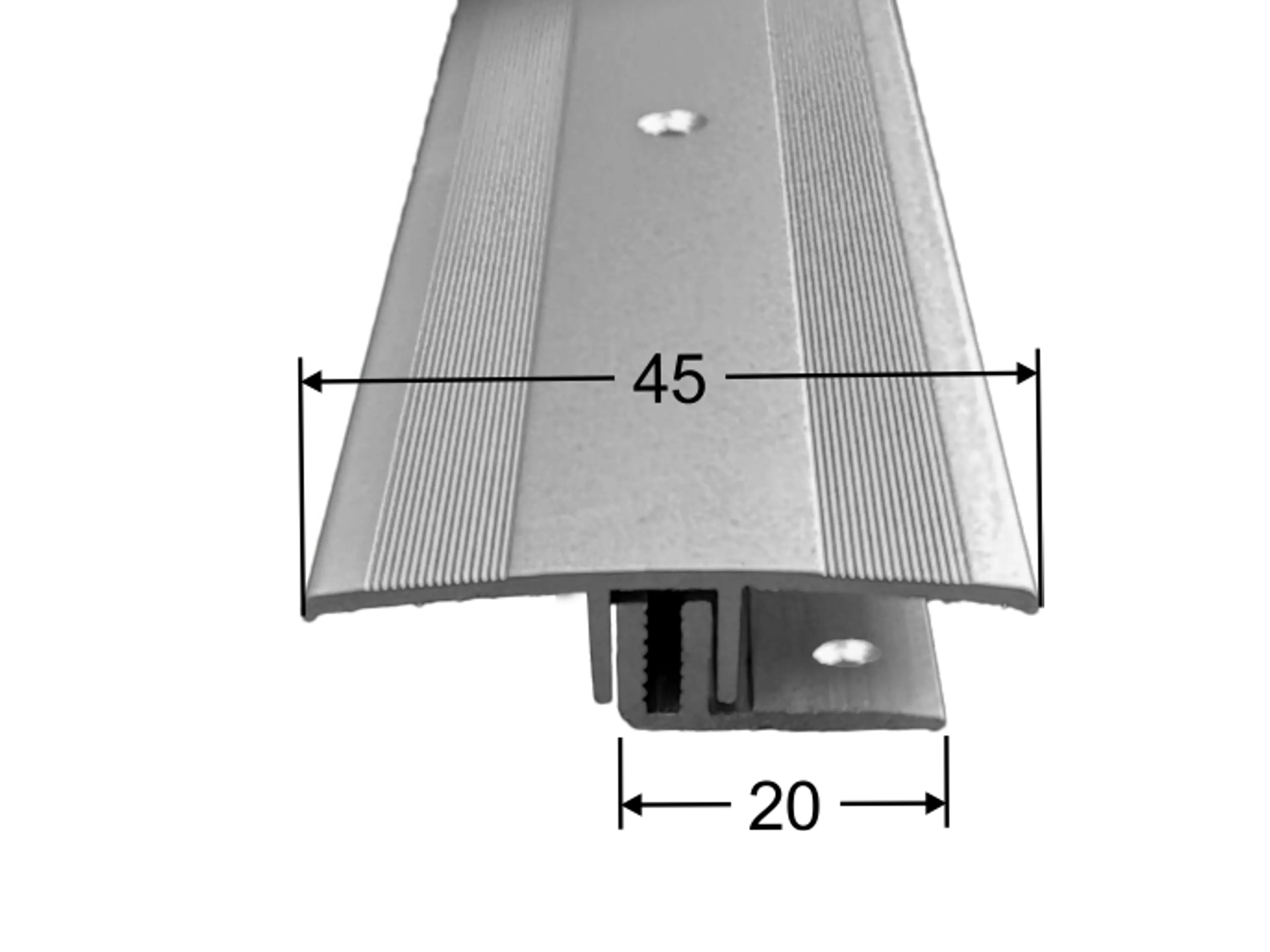 Dehnungsfugenprofil / Übergangsprofil ufitec® TPL Profi für Belagshöhen von 7-16 mm, Breite: 45 mm