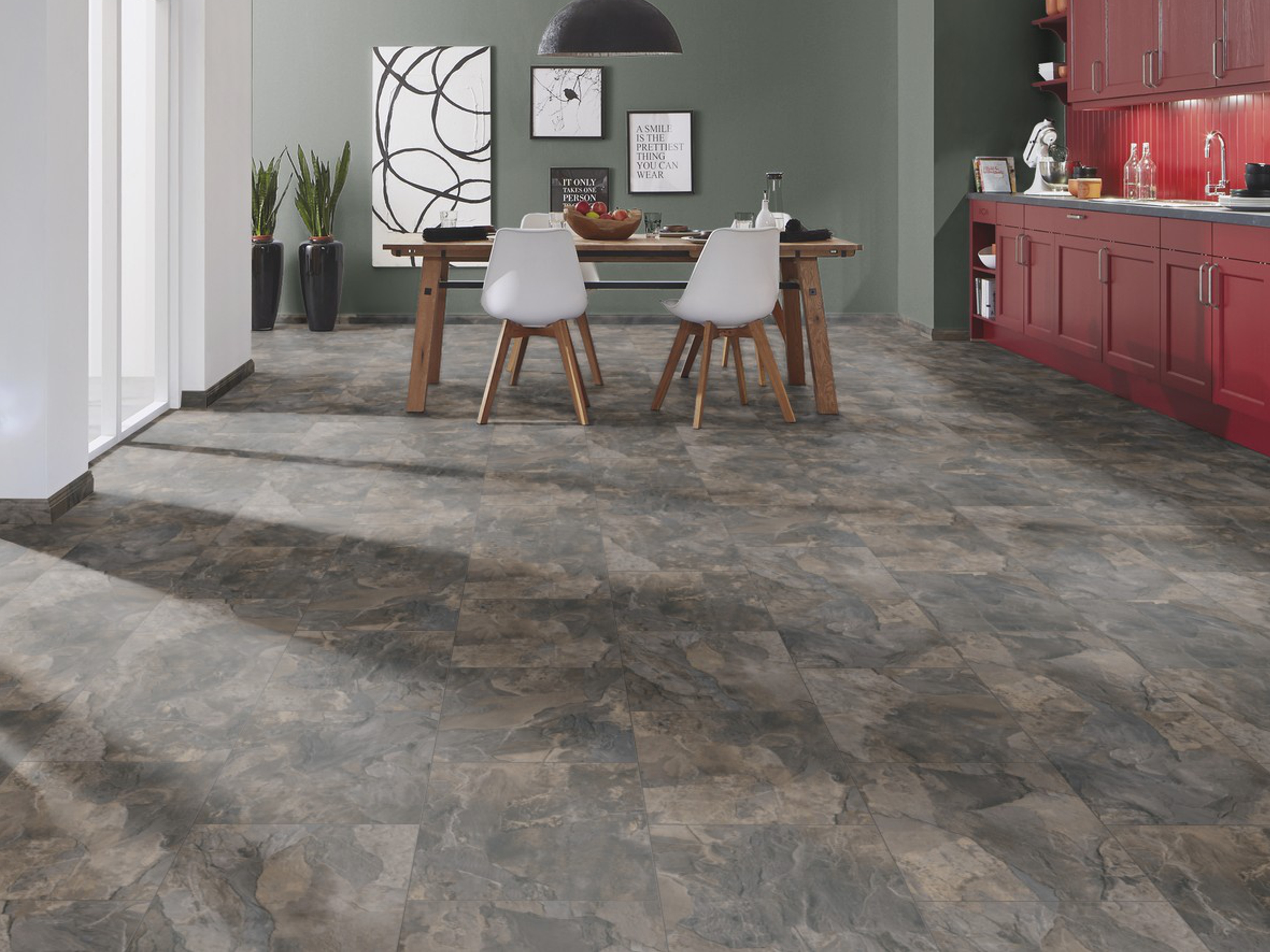 Laminatboden Pewter Slate, Fliese (OS) K388 KronoOriginal® - Atlantic - 8 mm Stark