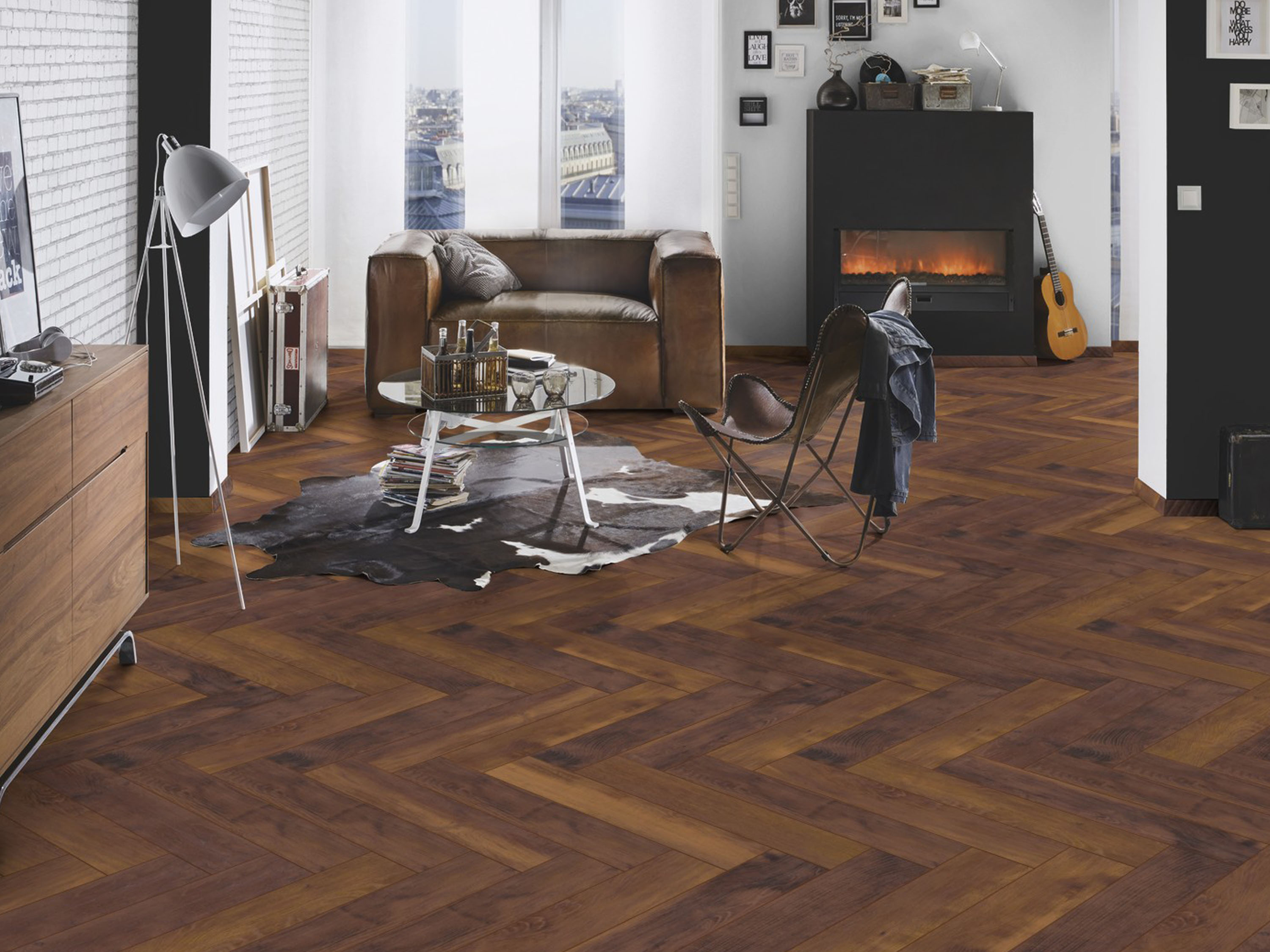 Laminatboden KronoOriginal® Herringbone - Laguna Oak K411 - 8 mm Stark - Fischgrät-Laminat